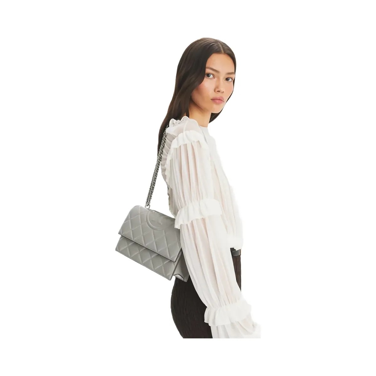 Tory Burch Fleming Shoulder Bag Gray - HypeFly India View 3