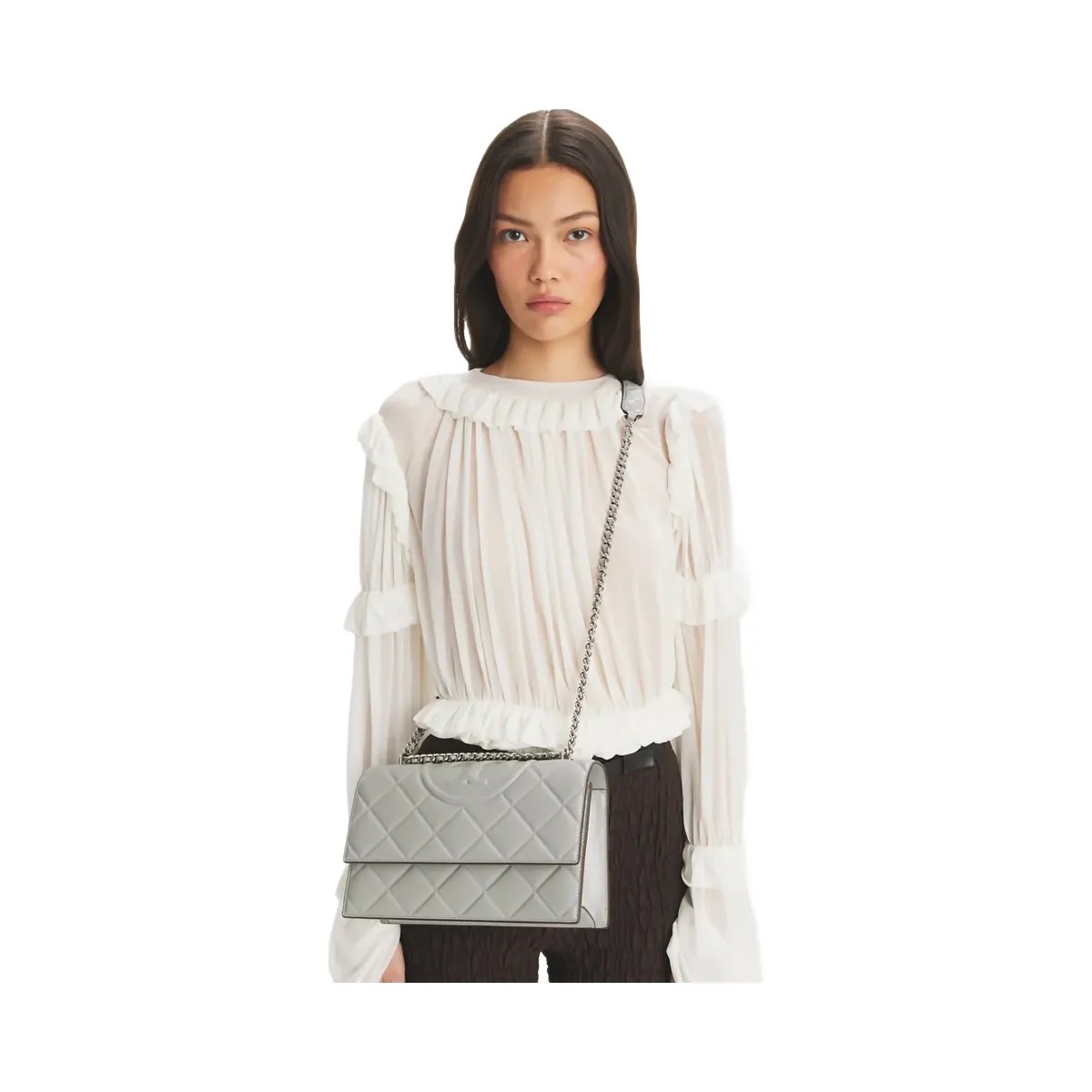 Tory Burch Fleming Shoulder Bag Gray - HypeFly India View 5