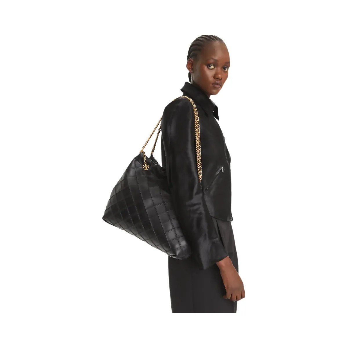 Tory Burch Fleming Soft Hobo Bag Black - HypeFly India View 2