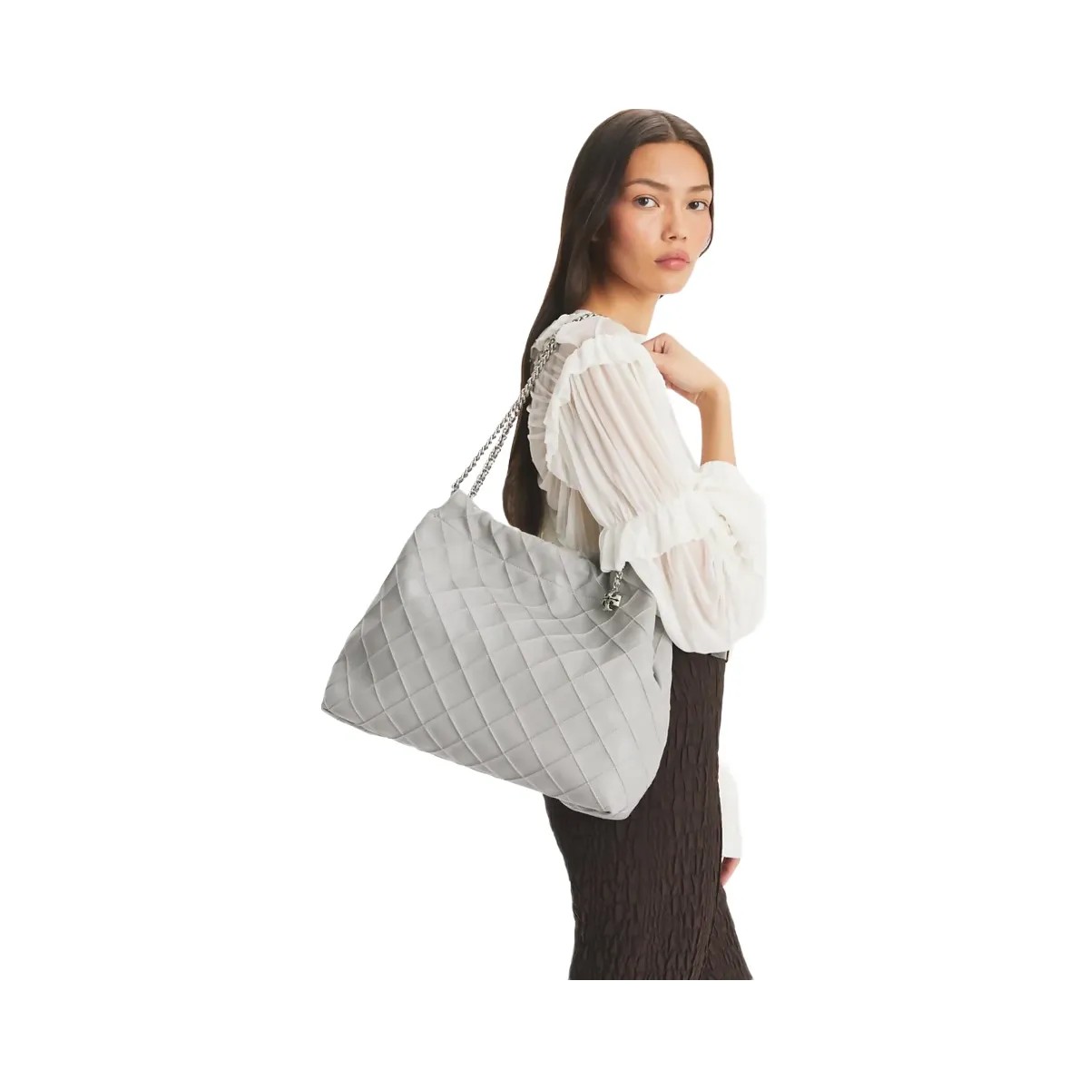Tory Burch Fleming Soft Hobo Bag Gray - HypeFly India View 2