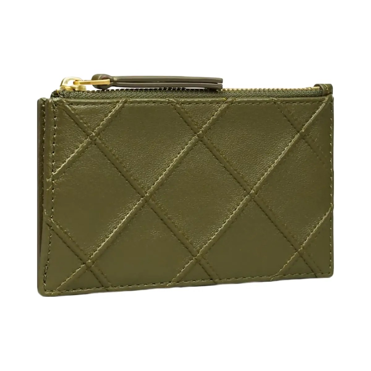 Tory Burch Fleming Zip Card Case Dark Olive - HypeFly India View 3