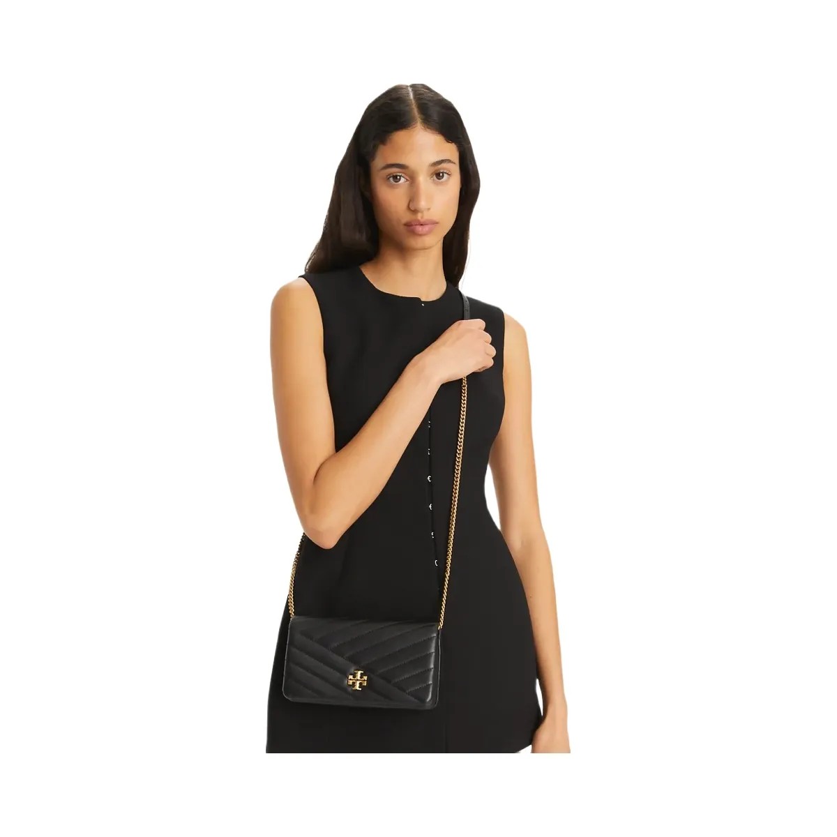 Tory Burch Kira Chevron Crossbody Black - HypeFly India View 2