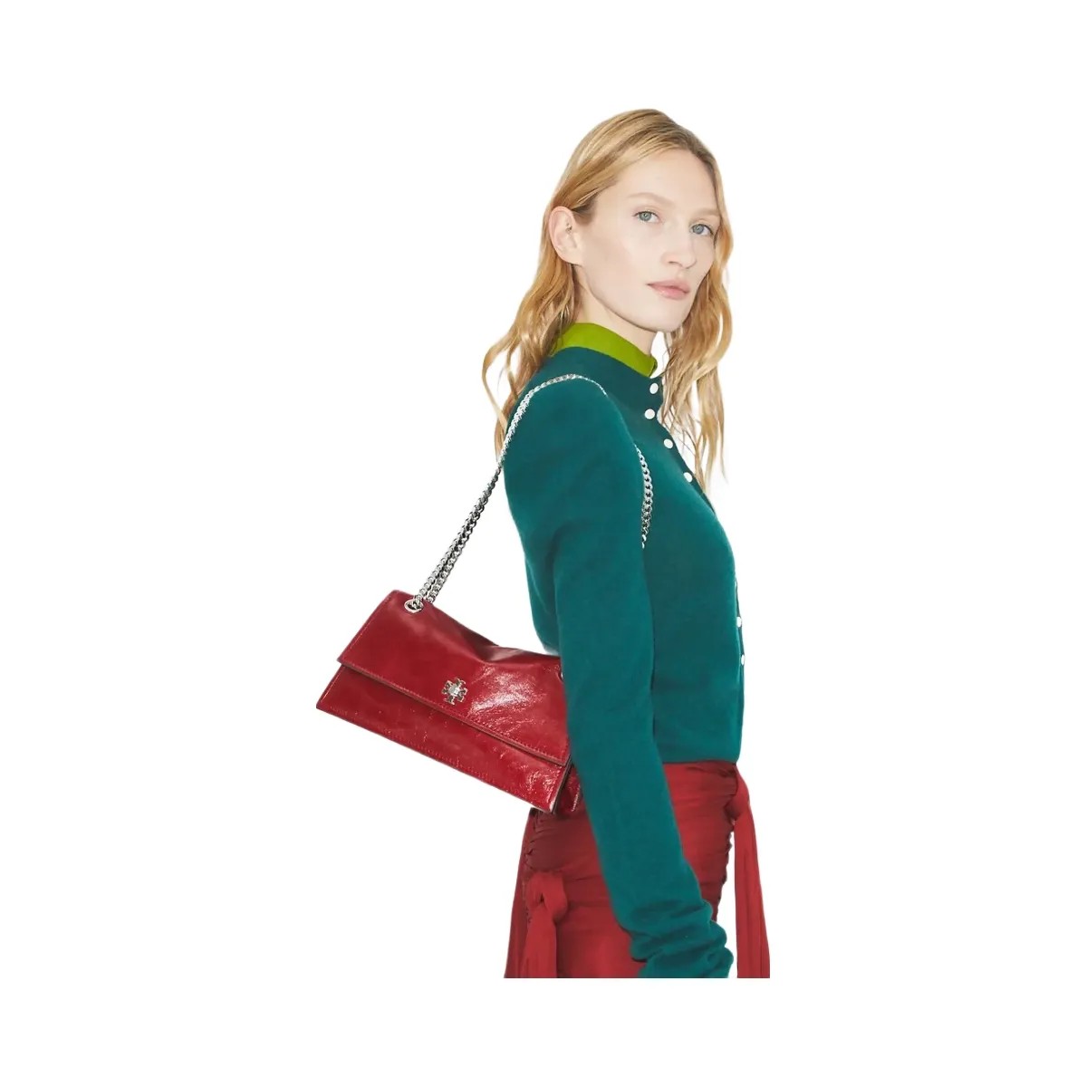 Tory Burch Kira Turnlock Shoulder Bag Red - HypeFly India View 2