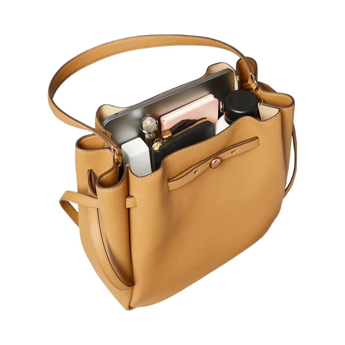 Tory Burch Large Romy Bucket Bag Black - HypeFly India View 2