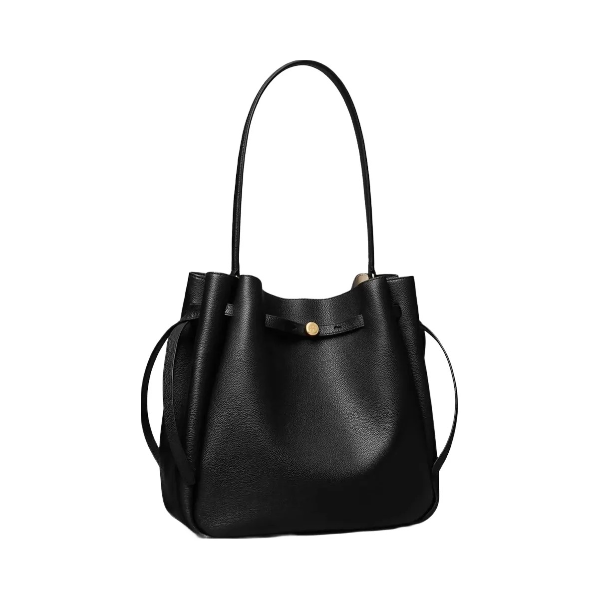 Tory Burch Large Romy Bucket Bag Black - HypeFly India View 4