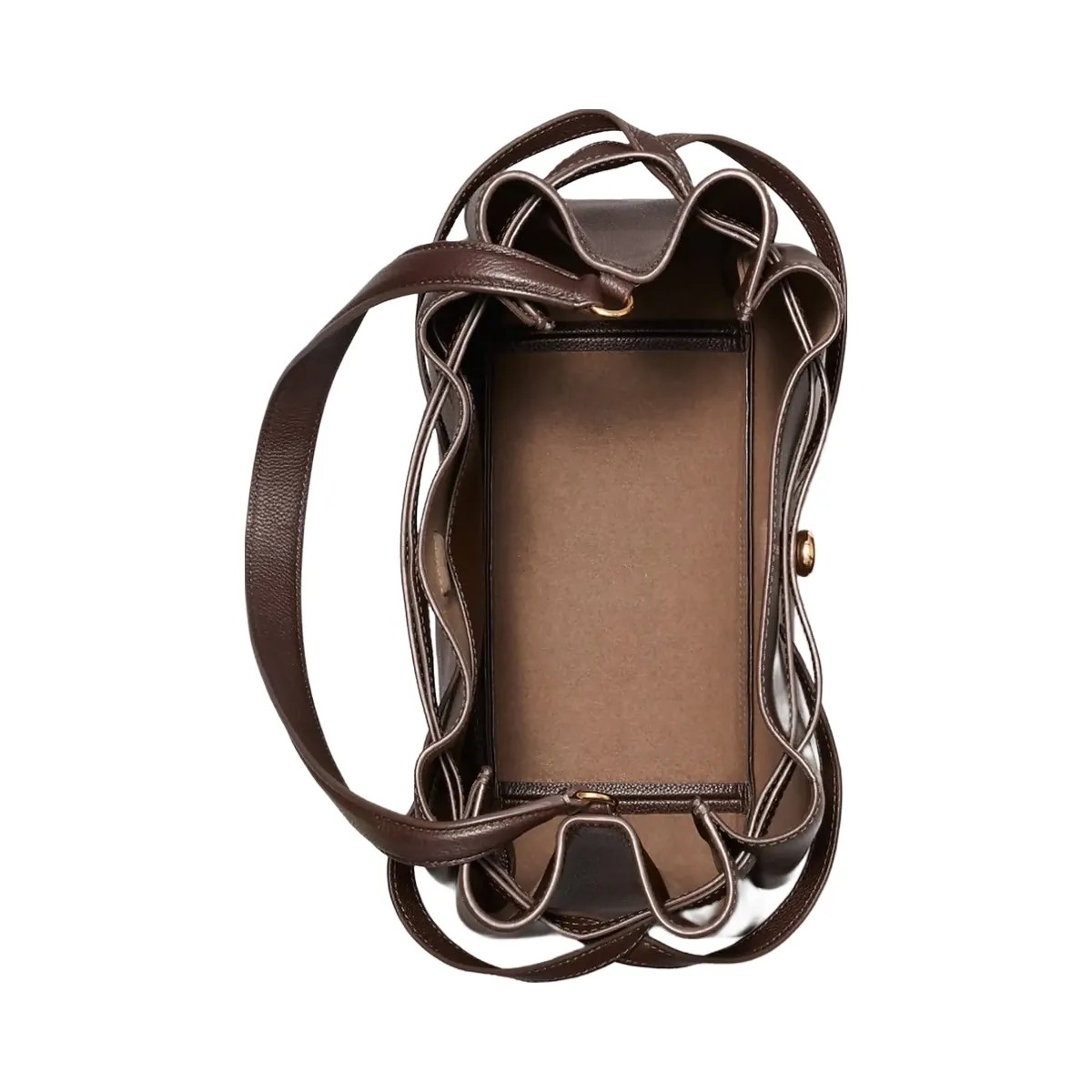 Tory Burch Large Romy Bucket Bag Deep Brown - HypeFly India View 5