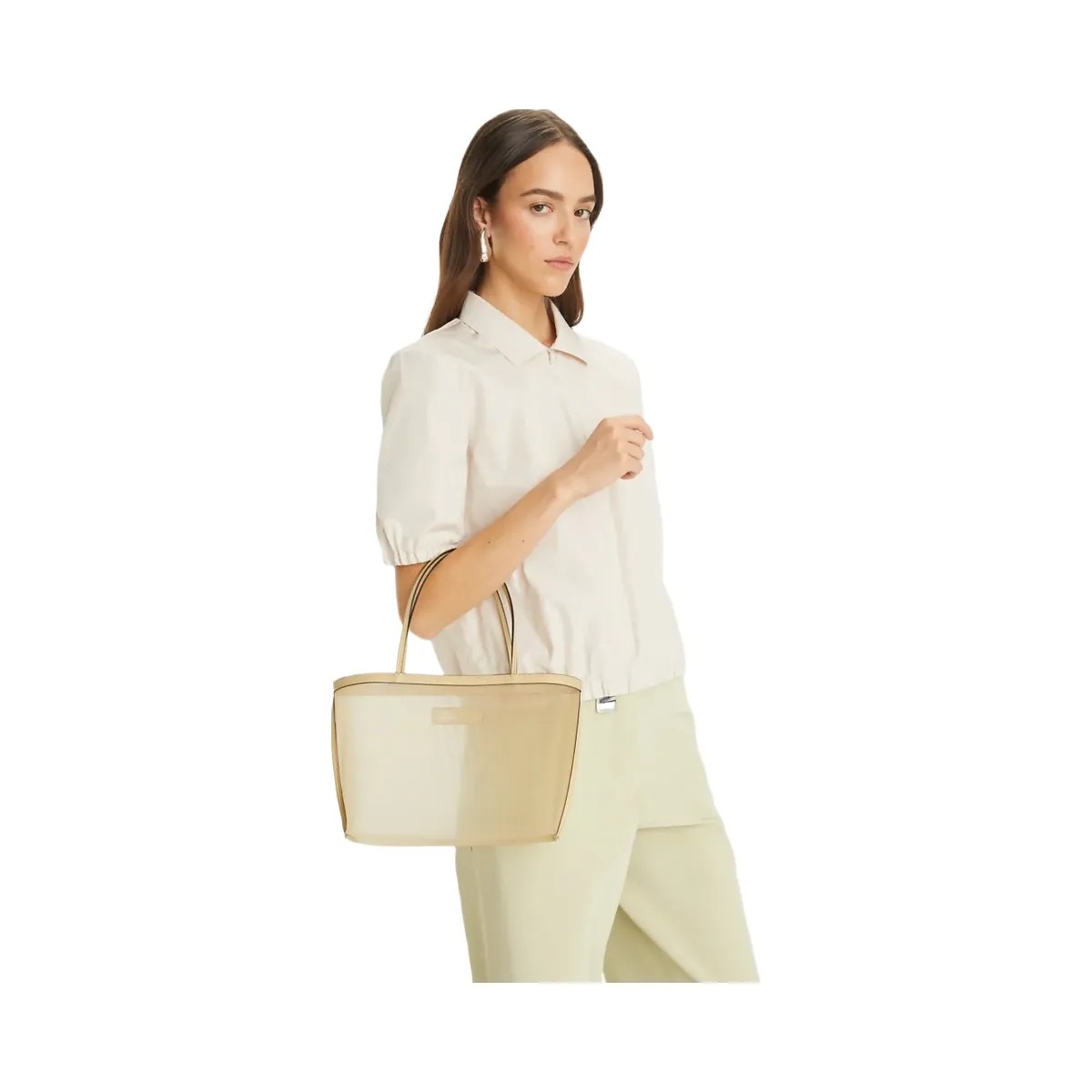 Tory Burch Mesh Tote Warm Sand - HypeFly India View 2