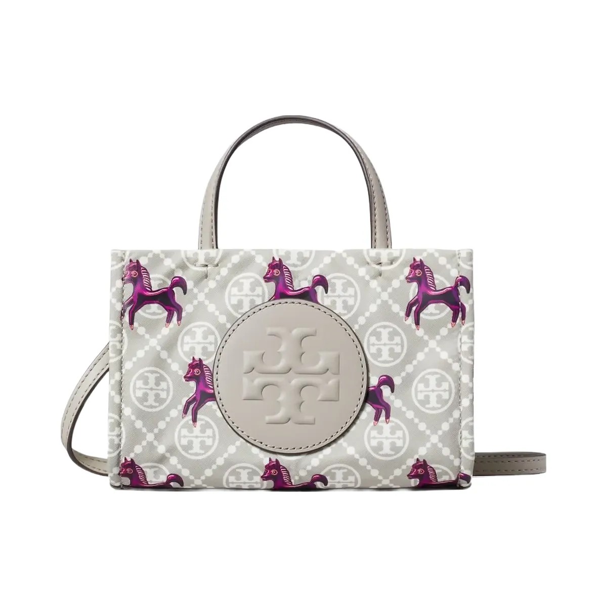 Tory Burch Mini Ella Horse Tote Gray / Magenta - HypeFly India View 1