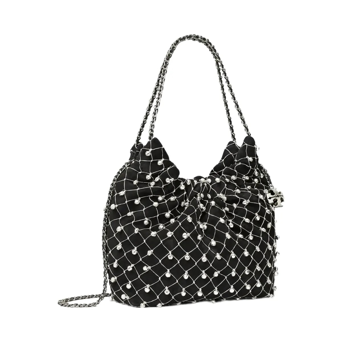 Tory Burch Mini Fleming Bell Hobo Bag Black - HypeFly India View 1