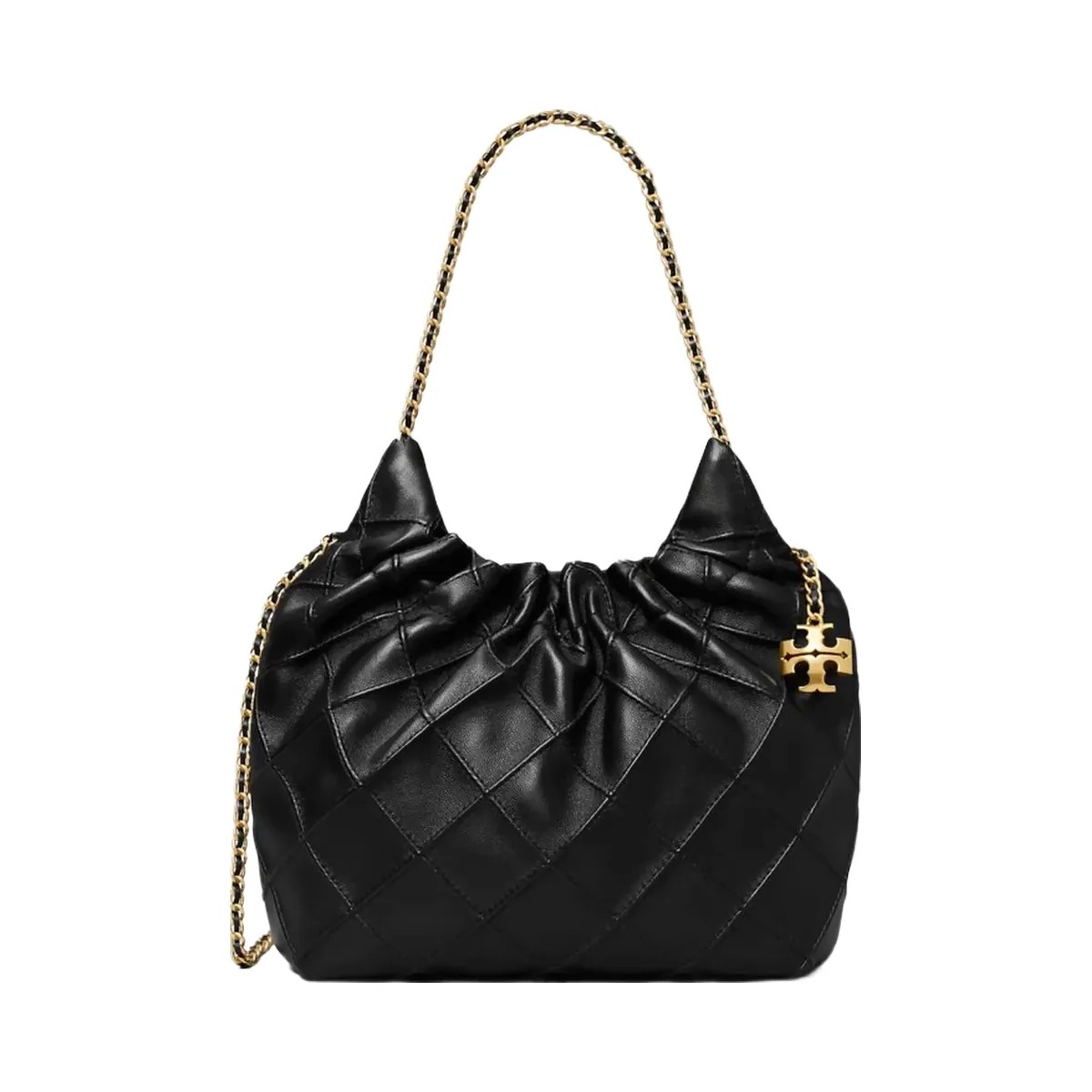 Tory Burch Mini Fleming Soft Hobo Bag Black - HypeFly India View 1