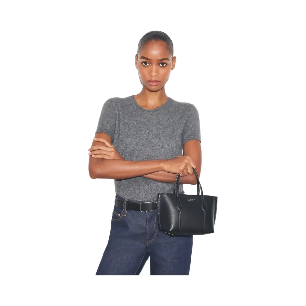 Tory Burch Mini Perry Tote Black - HypeFly India View 4