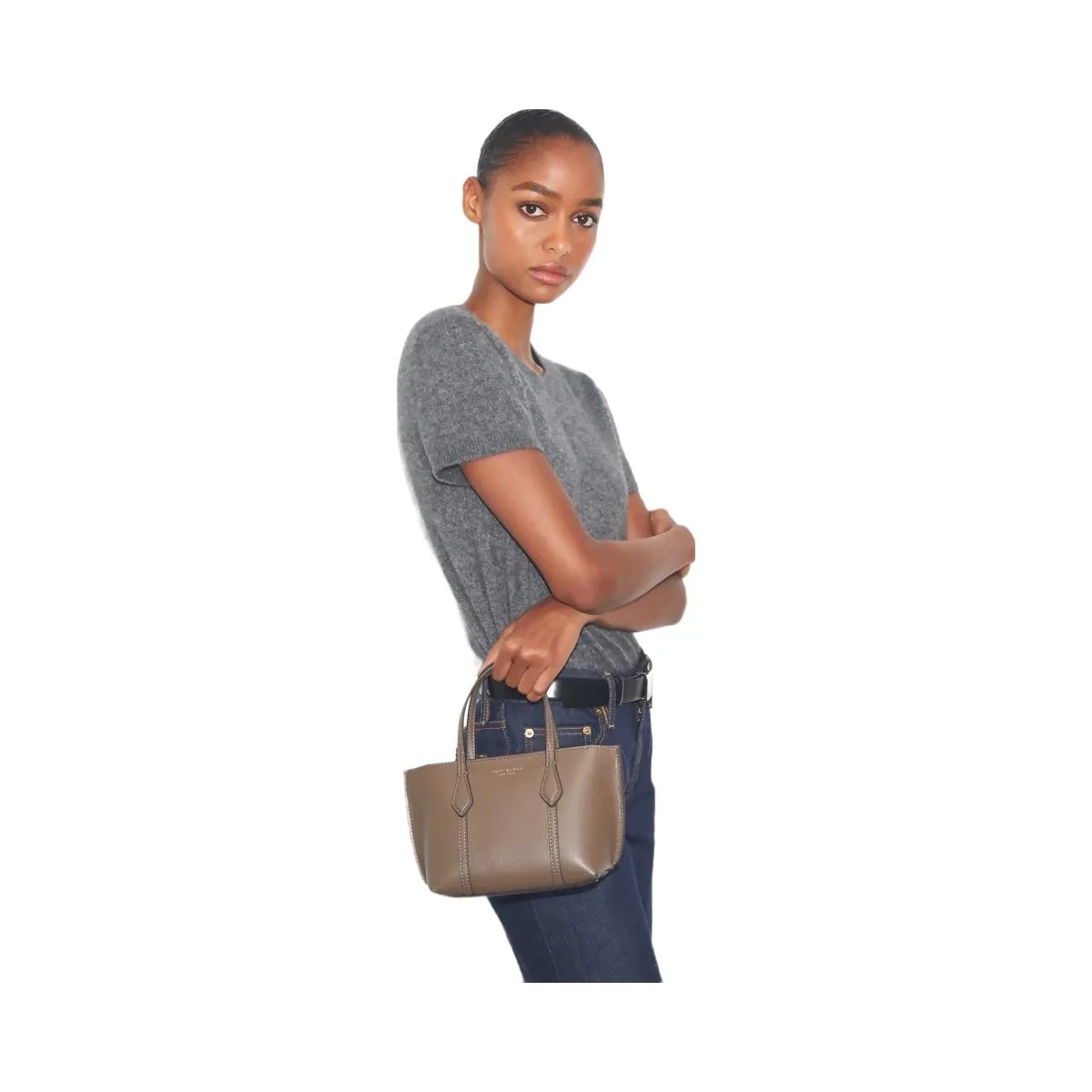Tory Burch Mini Perry Tote Wild Mushroom - HypeFly India View 4