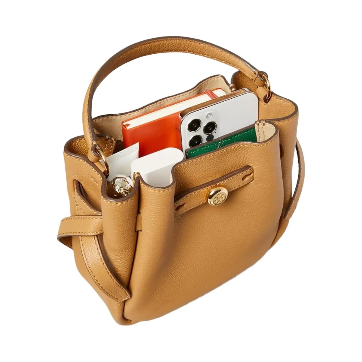 Tory Burch Mini Romy Bucket Bag Black - HypeFly India View 2