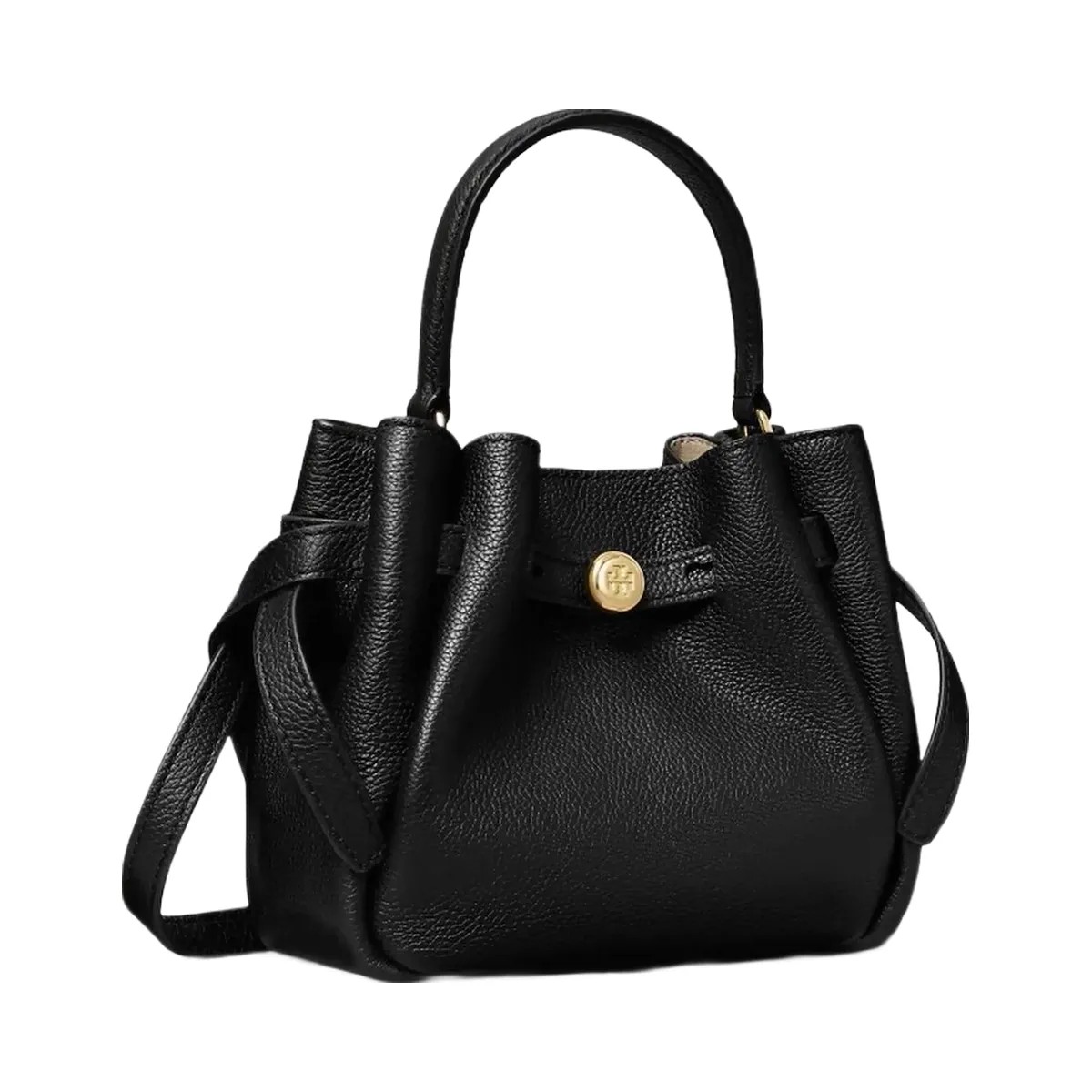 Tory Burch Mini Romy Bucket Bag Black - HypeFly India View 4