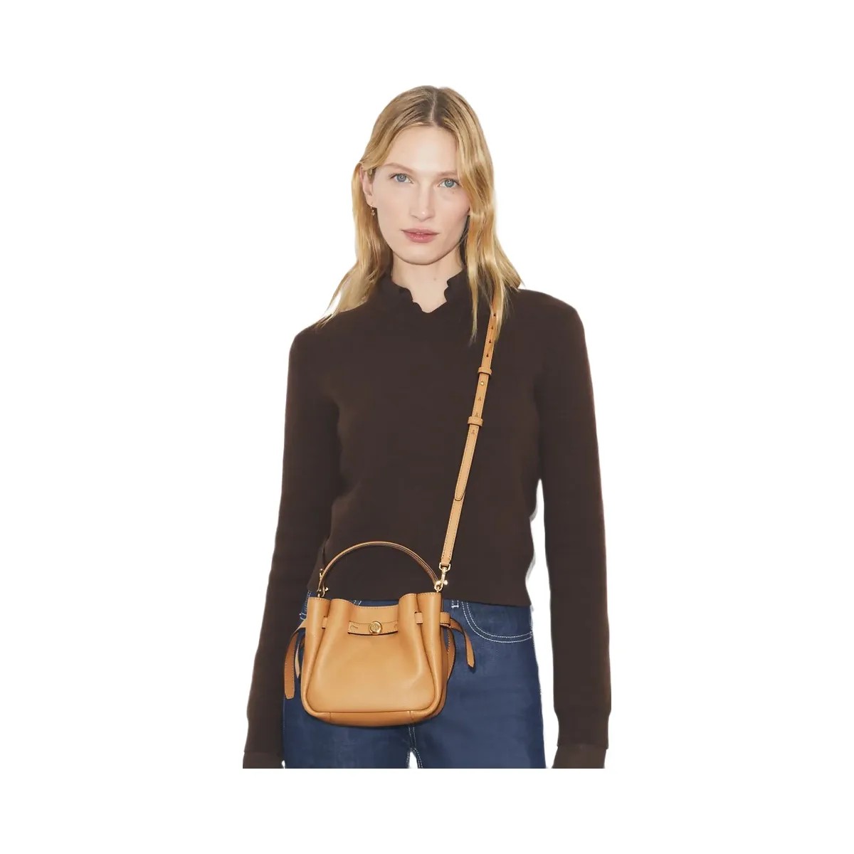 Tory Burch Mini Romy Bucket Bag Tiramisu - HypeFly India View 3
