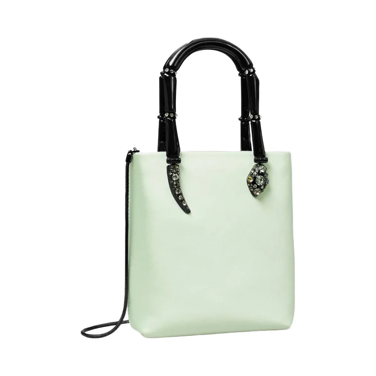 Tory Burch Mini Satin Snake Handle Tote Mint - HypeFly India View 3