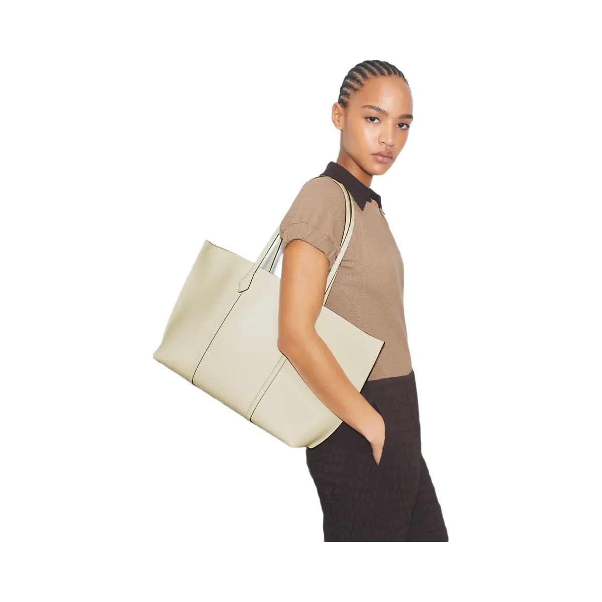 Tory Burch Perry Tote Warm White - HypeFly India View 2