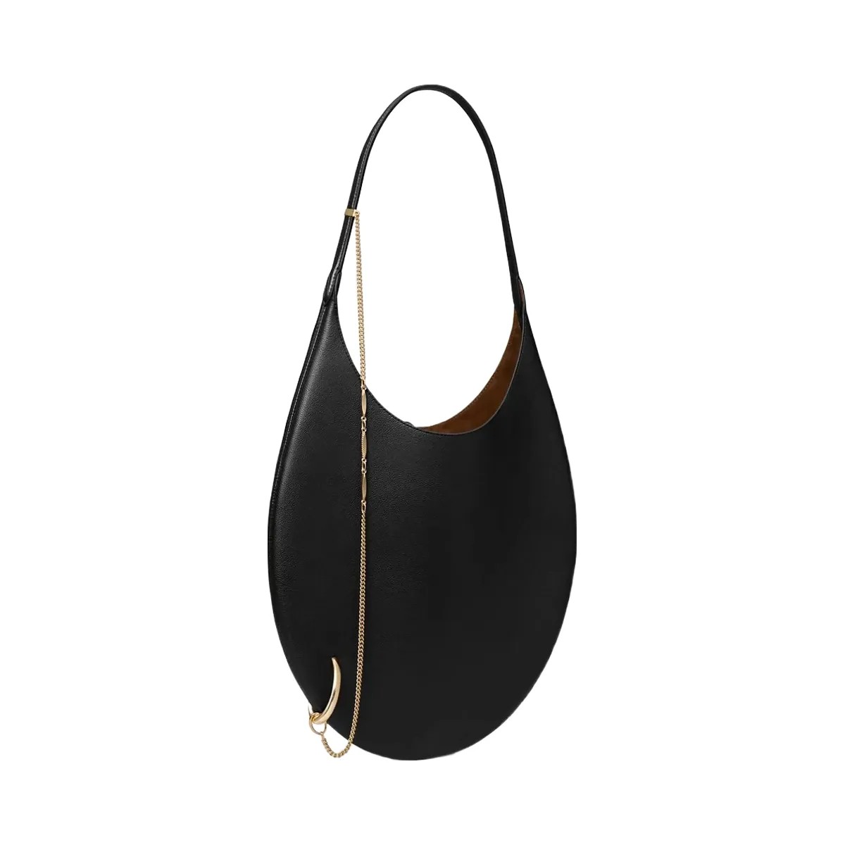 Tory Burch Pierced Soft Bag BLACK/GOLD - HypeFly India View 3