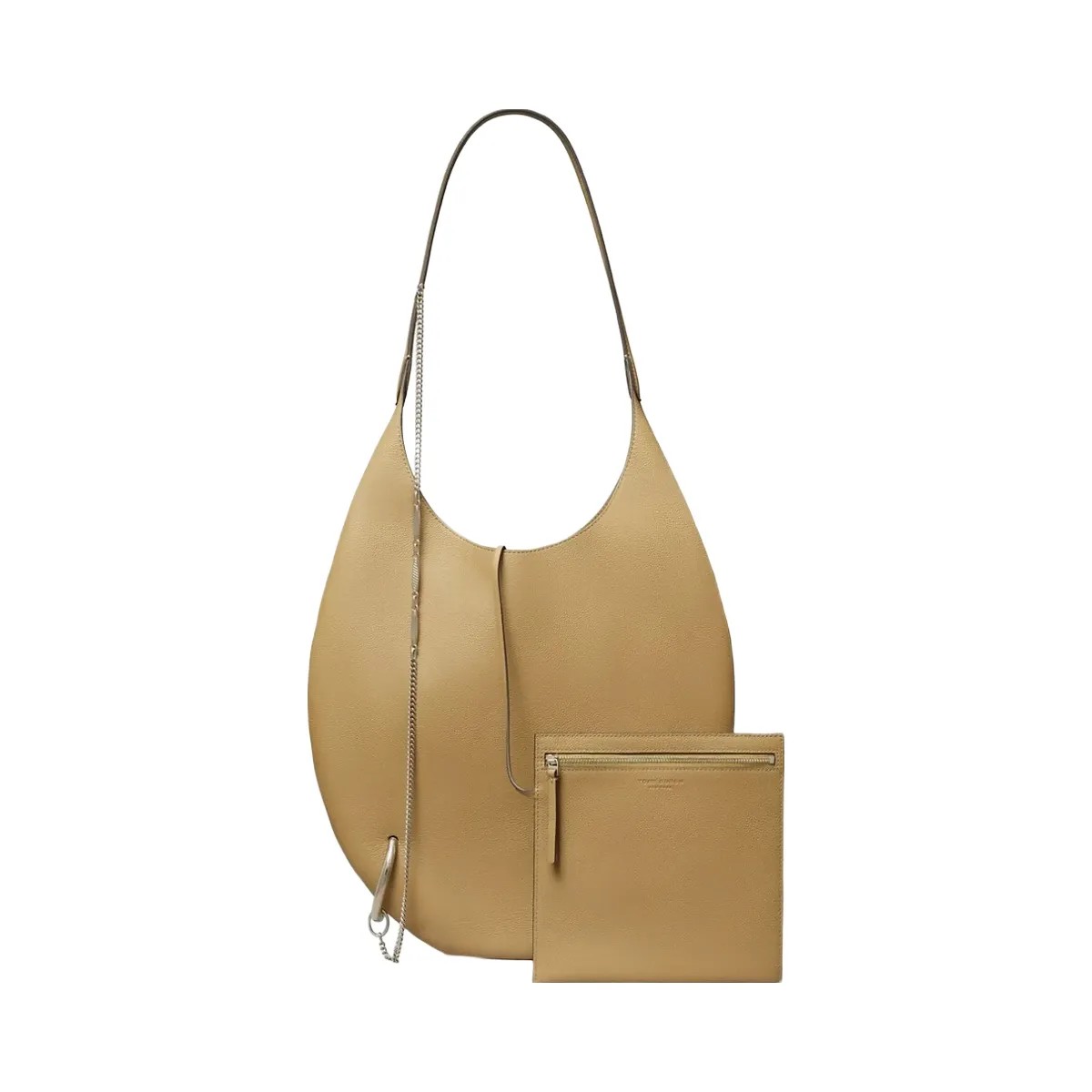 Tory Burch Pierced Soft Bag Light Sand - HypeFly India View 6
