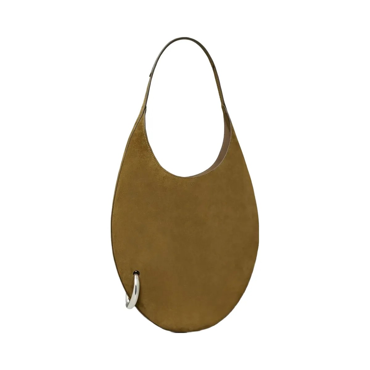 Tory Burch Pierced Suede Bag Deep Olive - HypeFly India View 3