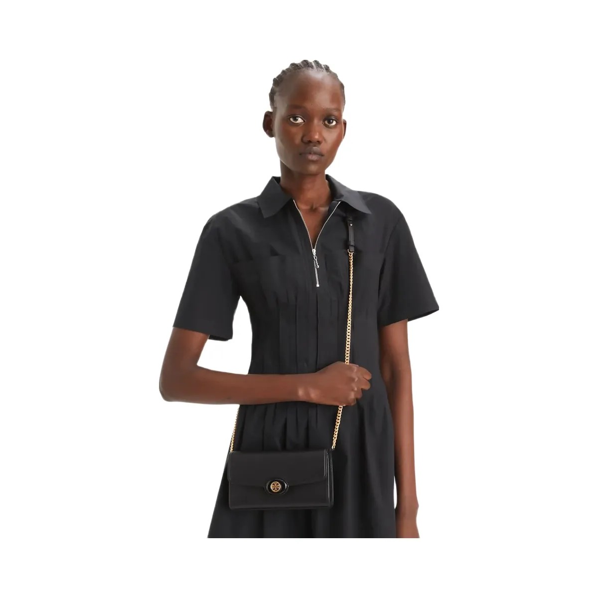 Tory Burch Robinson Pebbled Crossbody Black - HypeFly India View 2