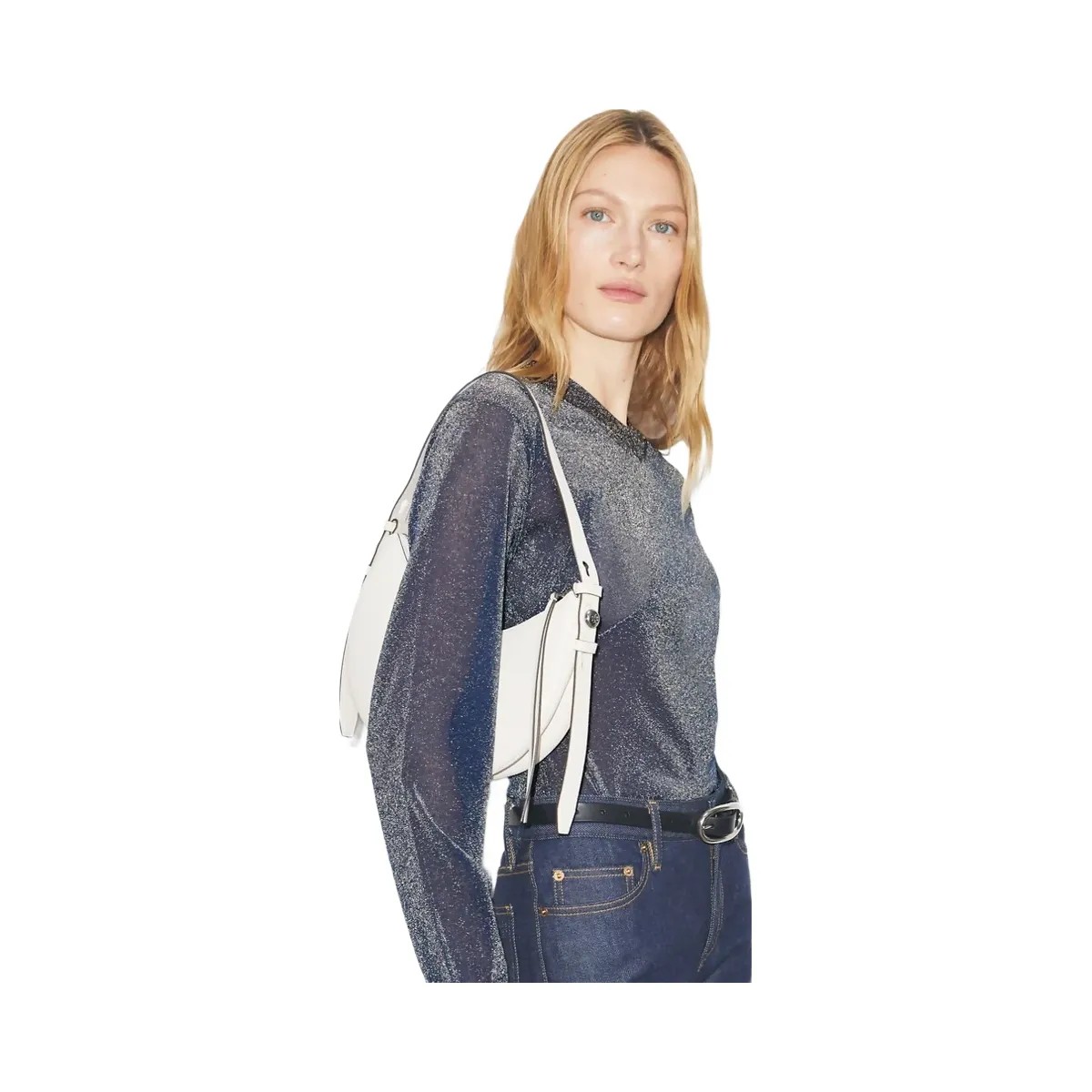 Tory Burch Romy Half Moon Bag Light Cream - HypeFly India View 2