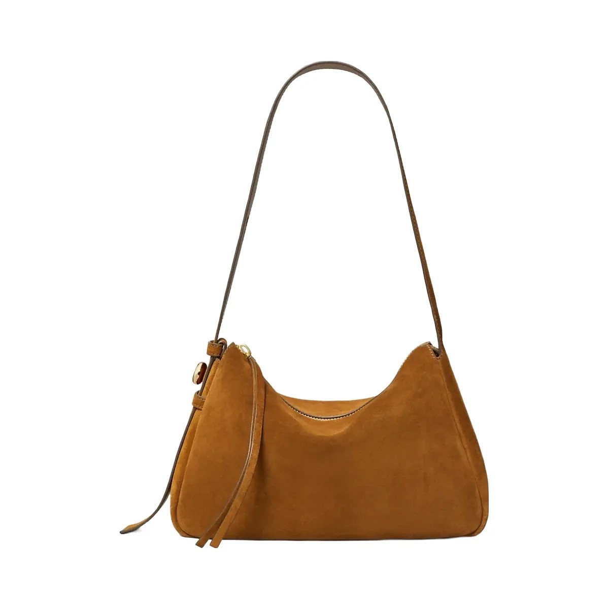 Tory Burch Romy Suede Shoulder Bag Caramel - HypeFly India View 4