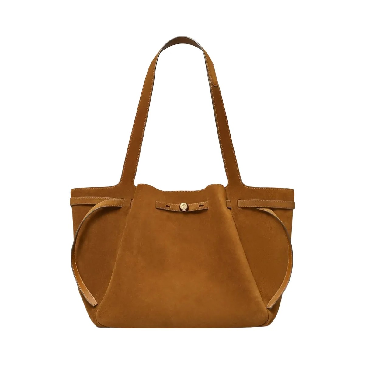 Tory Burch Romy Suede Tote Caramel - HypeFly India View 1