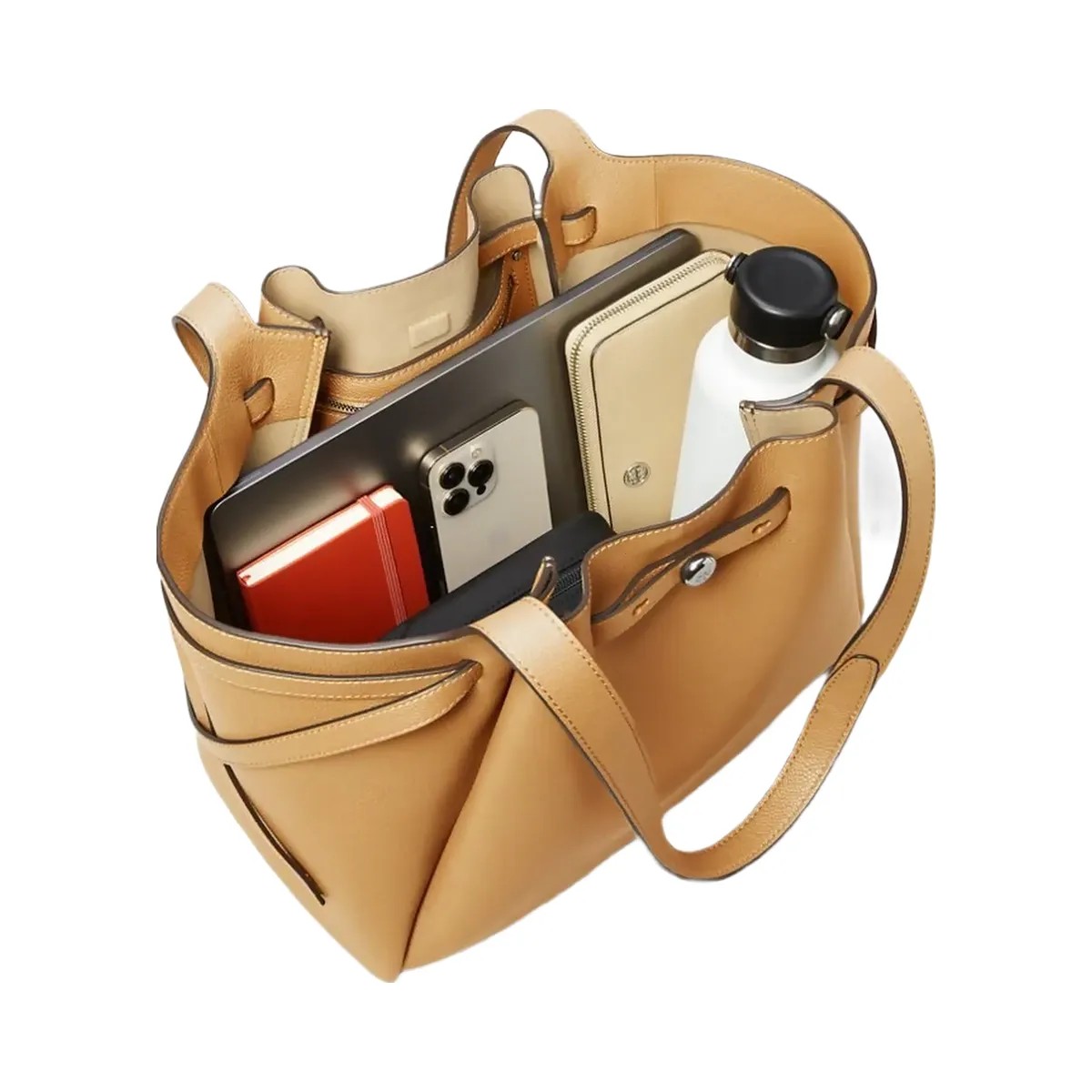 Tory Burch Romy Suede Tote Caramel - HypeFly India View 4