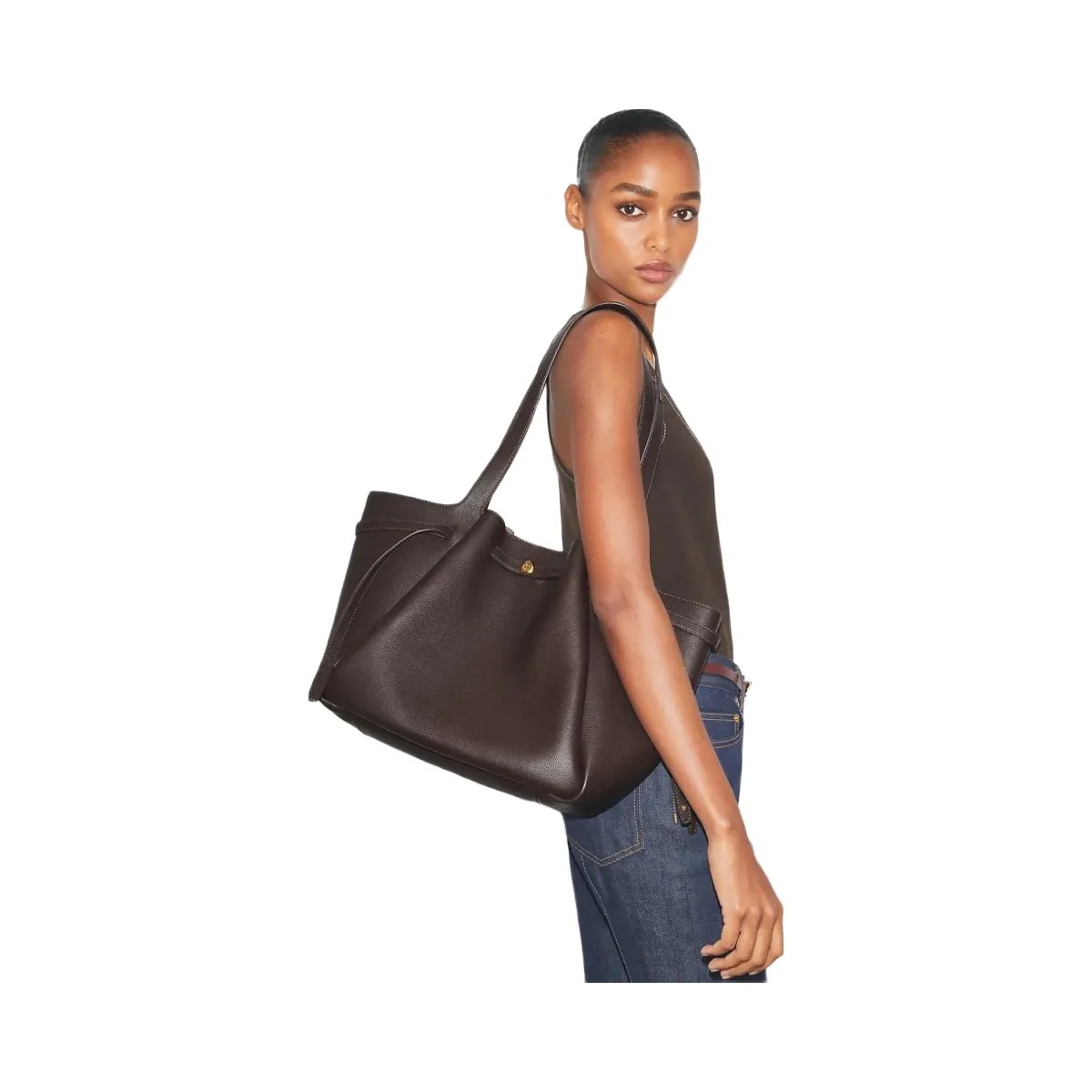 Tory Burch Romy Tote Deep Brown - HypeFly India View 2