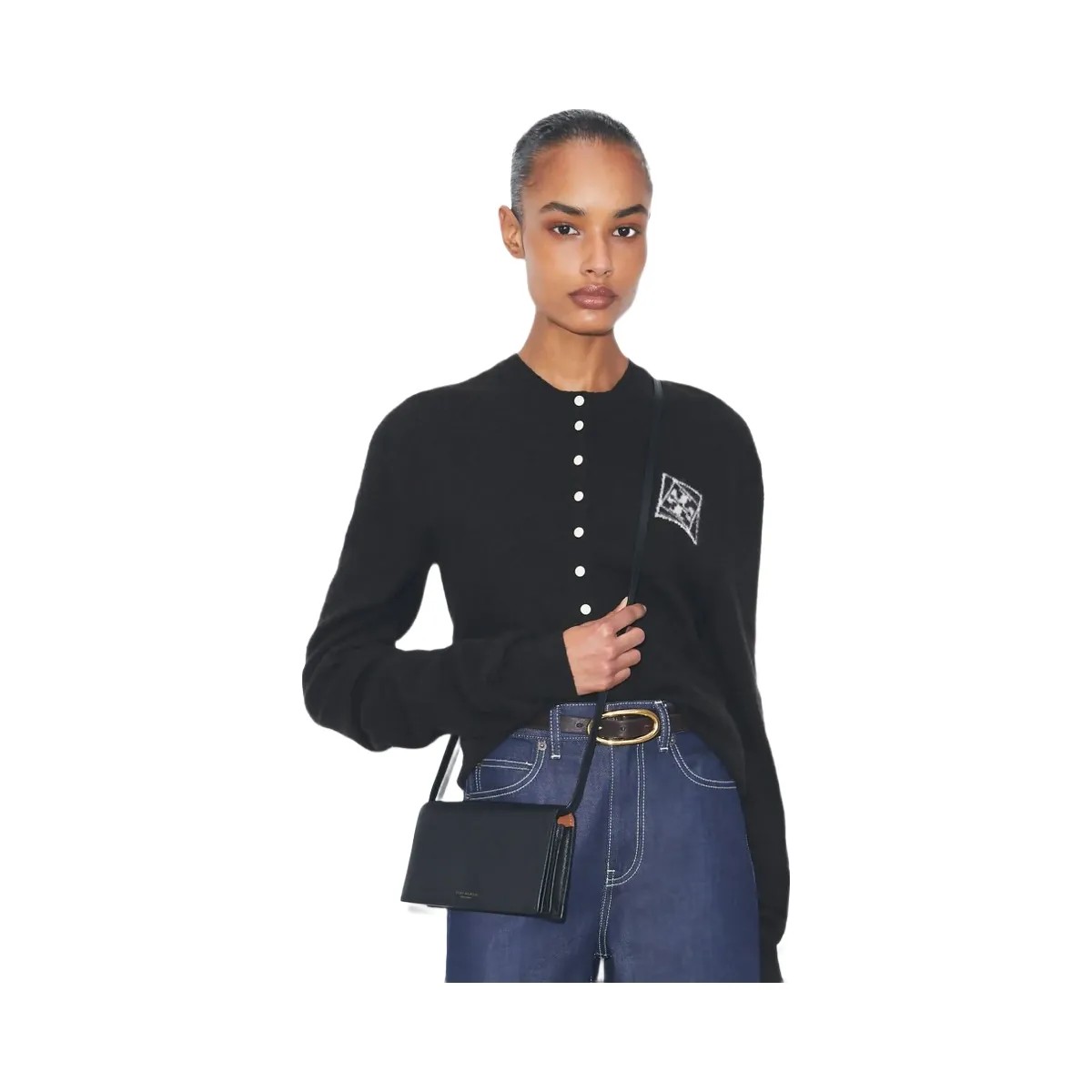 Tory Burch Romy Wallet Crossbody Black - HypeFly India View 2
