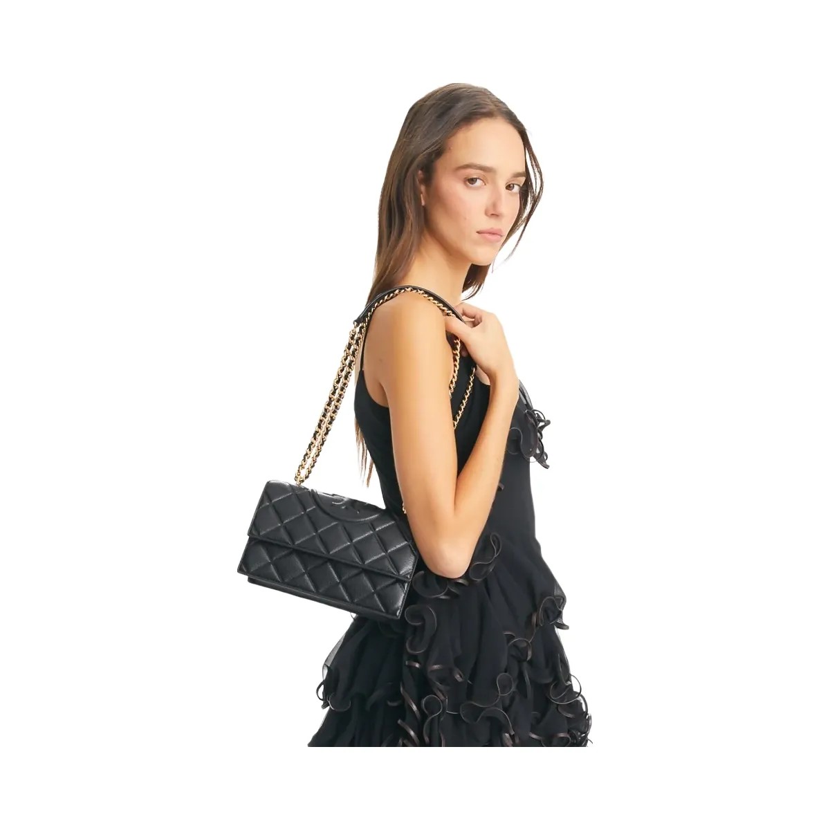 Tory Burch Small Fleming Shoulder Bag Black - HypeFly India View 2