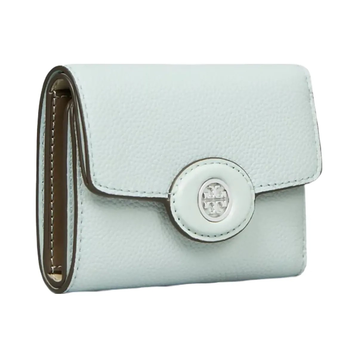 Tory Burch Small Robinson Pebbled Wallet Sea - HypeFly India View 3