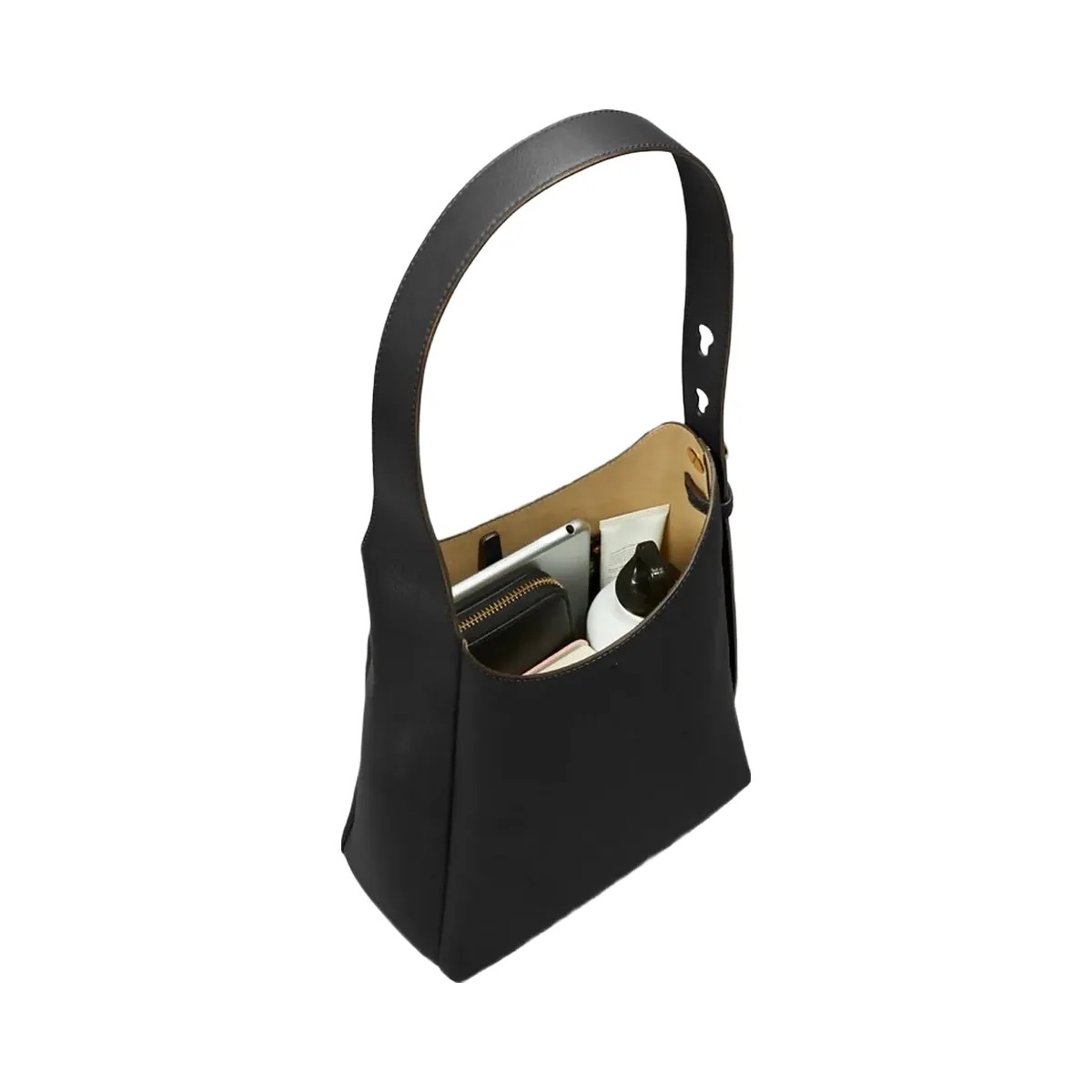 Tory Burch Small Romy Hobo Bag Black - HypeFly India View 2