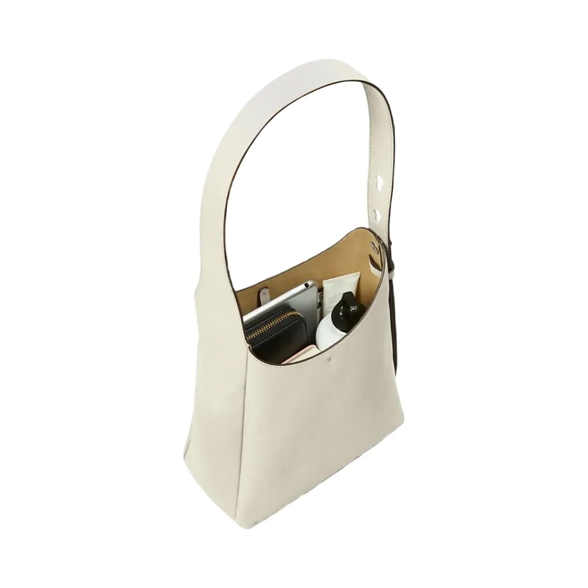 Tory Burch Small Romy Hobo Bag Light Cream - HypeFly India View 2