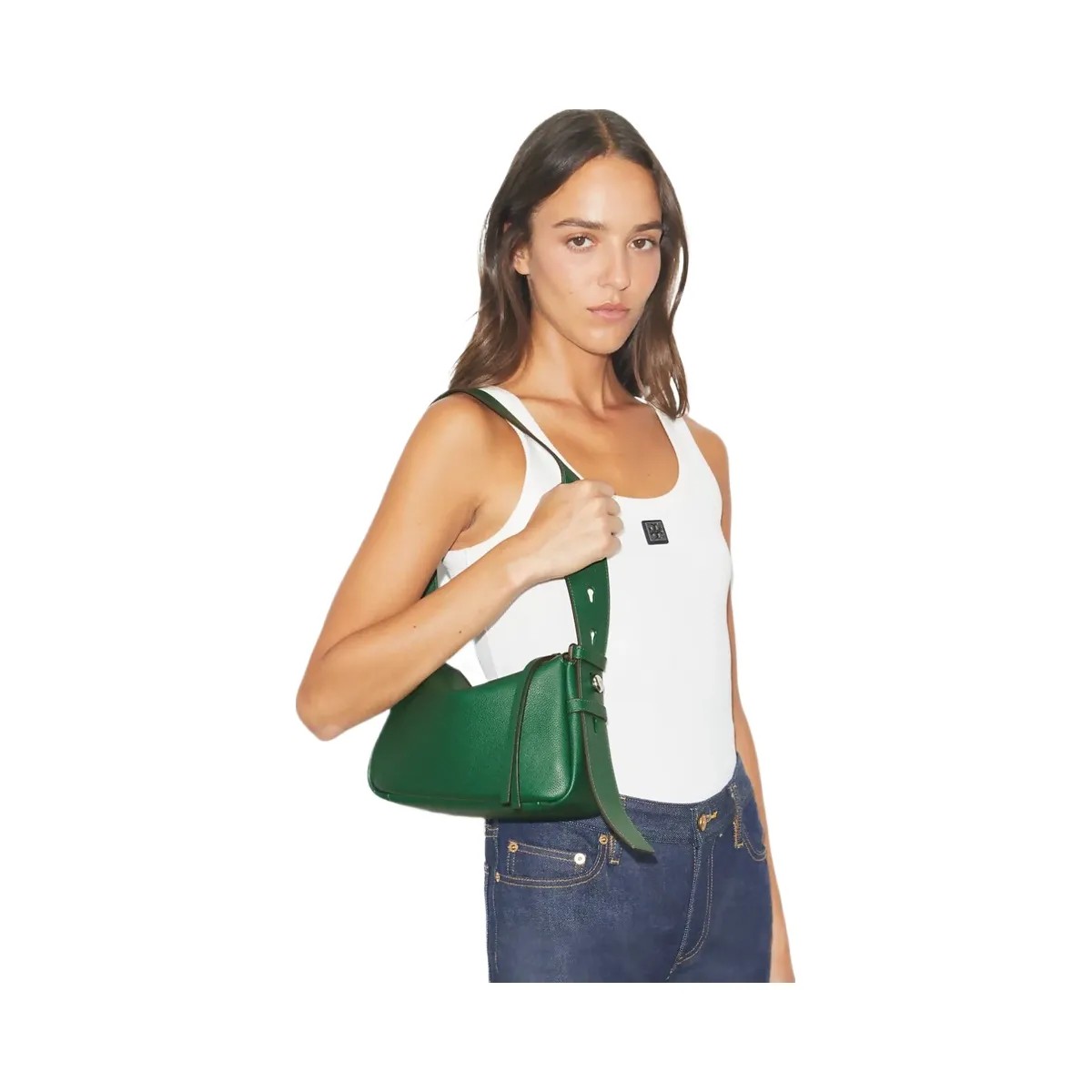 Tory Burch Small Romy Shoulder Bag Dark Kale - HypeFly India View 5
