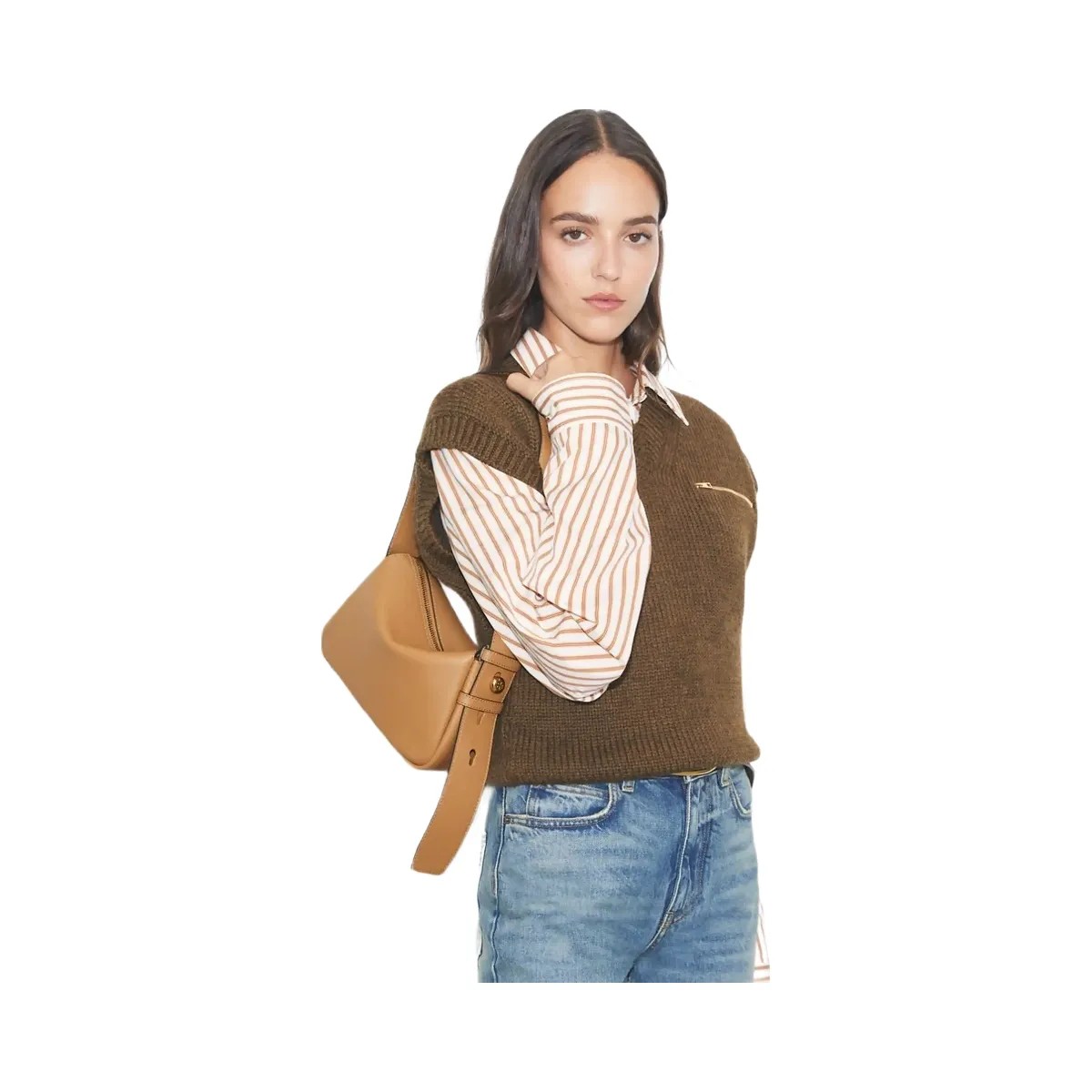 Tory Burch Small Romy Shoulder Bag Tiramisu - HypeFly India View 5