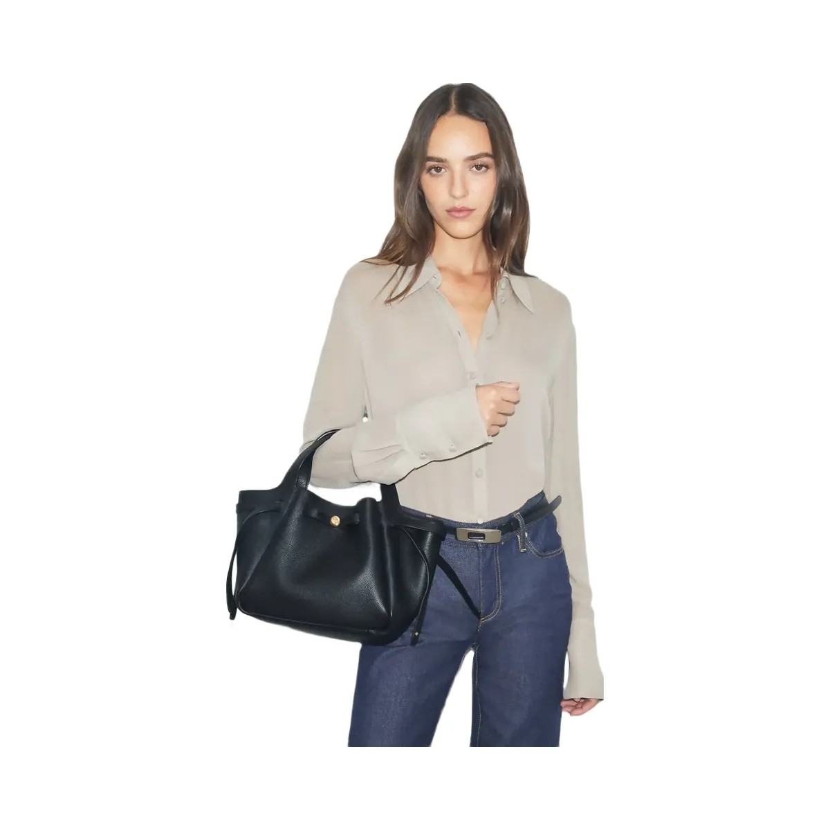Tory Burch Small Romy Tote Black - HypeFly India View 2