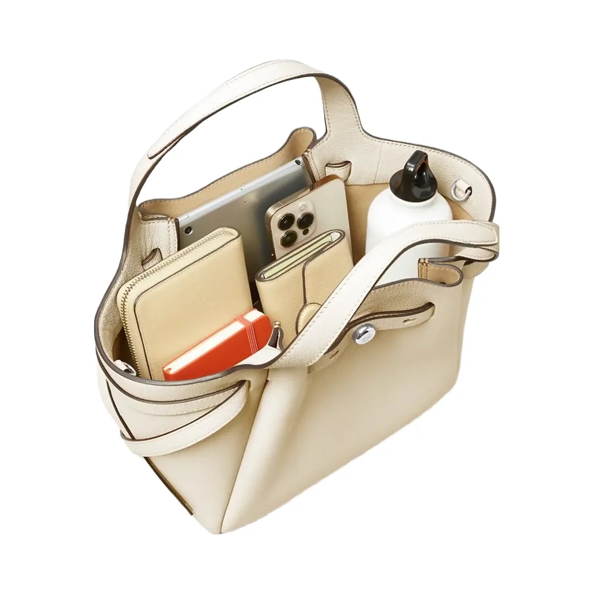 Tory Burch Small Romy Tote Light Cream - HypeFly India View 4