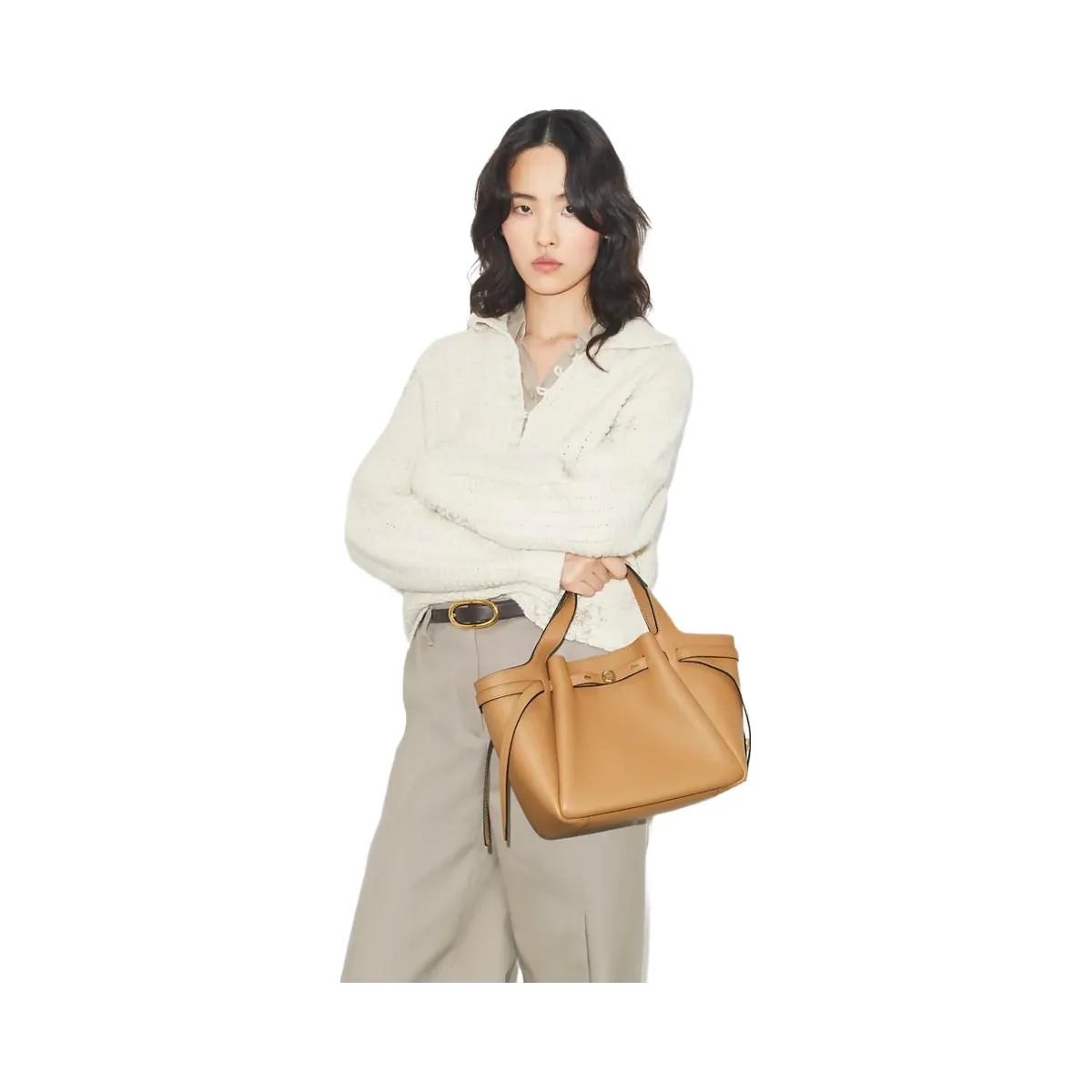 Tory Burch Small Romy Tote Tiramisu - HypeFly India View 2