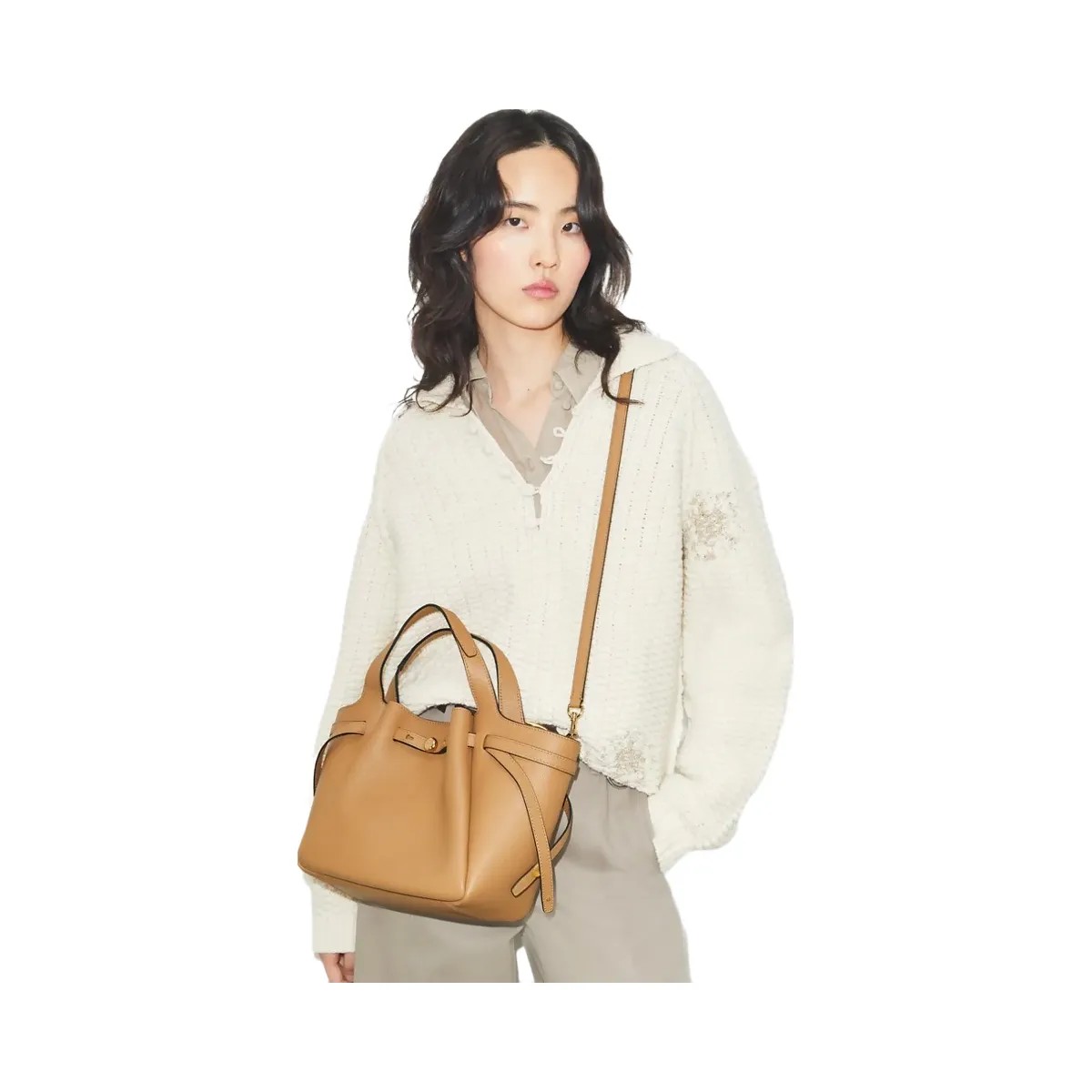 Tory Burch Small Romy Tote Tiramisu - HypeFly India View 5