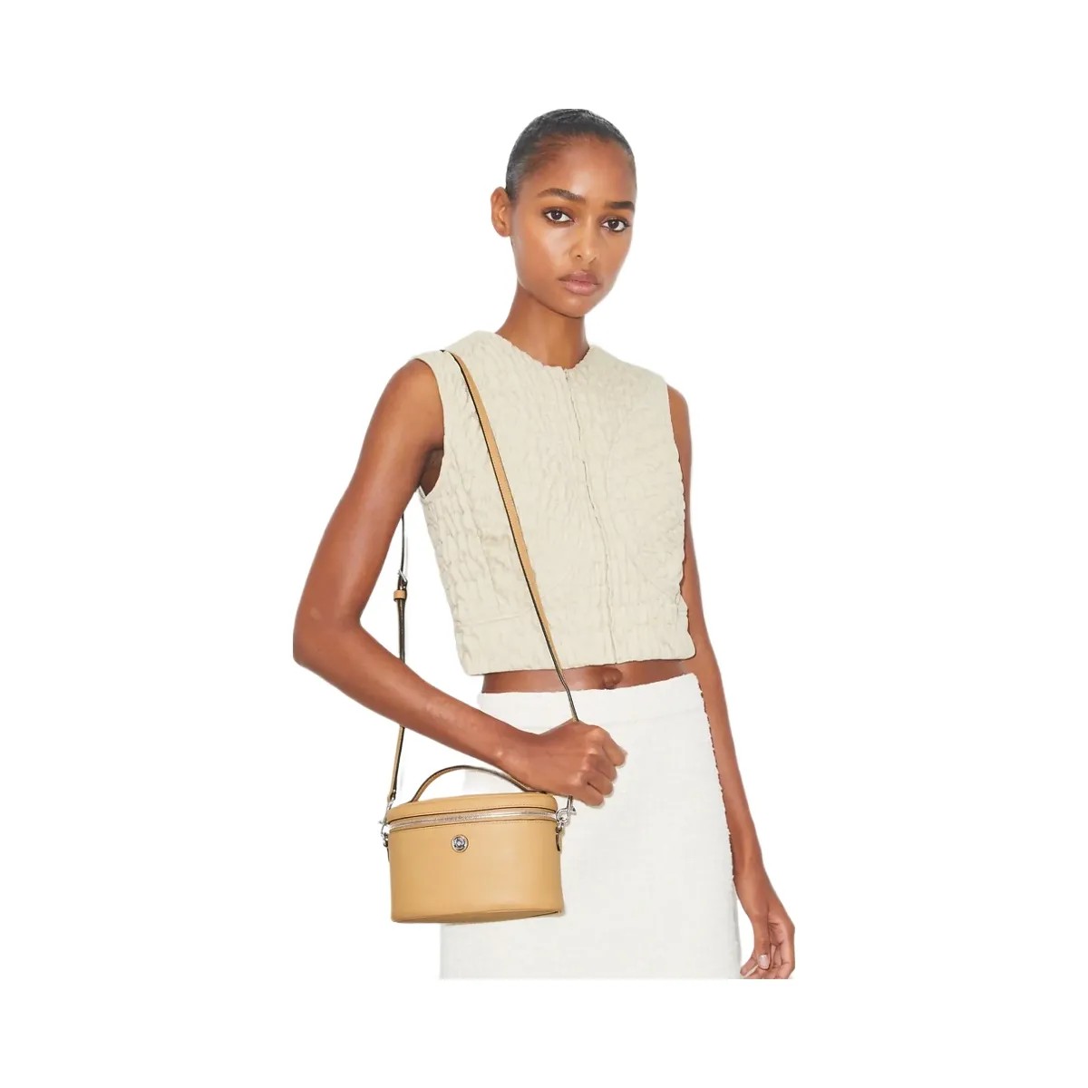 Tory Burch Soft Pebbled Vanity Case Biscotti - HypeFly India View 2