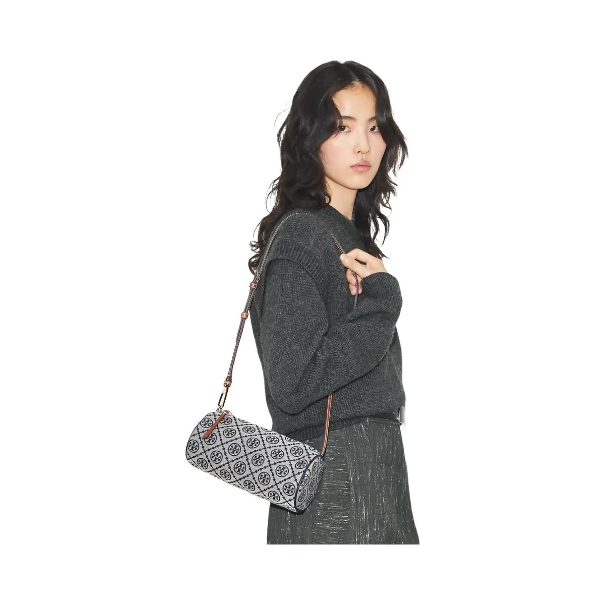 Tory Burch T Monogram Cylinder Bag Tory Navy - HypeFly India View 2