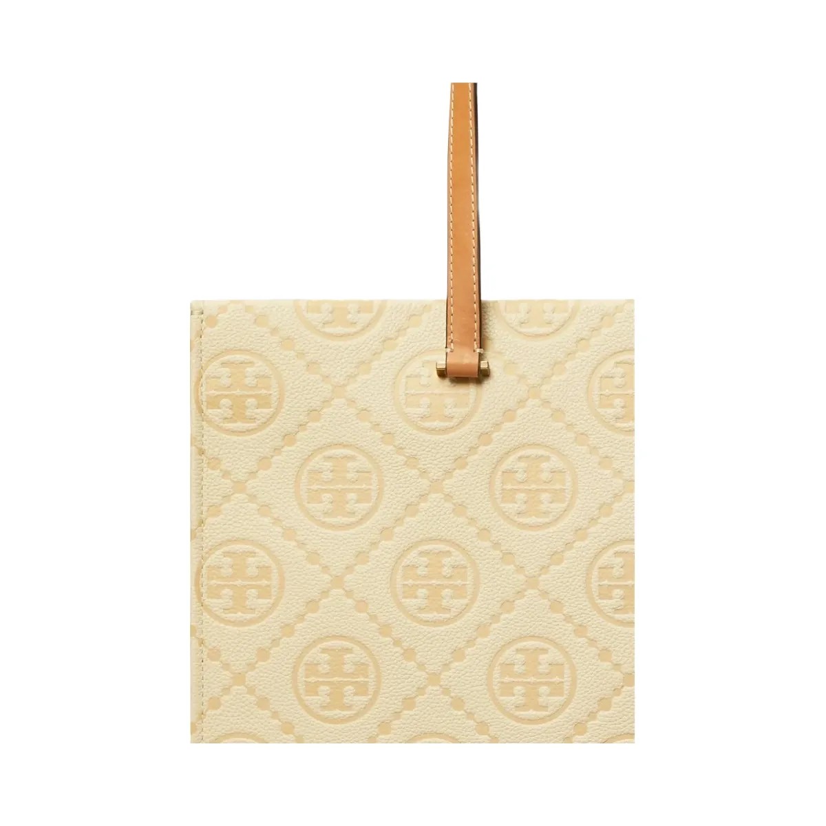 Tory Burch T Monogram Pebbled Tote Biscotti - HypeFly India View 4