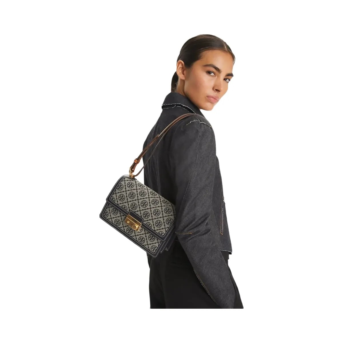 Tory Burch T Monogram Shoulder Bag Tory Navy - HypeFly India View 1