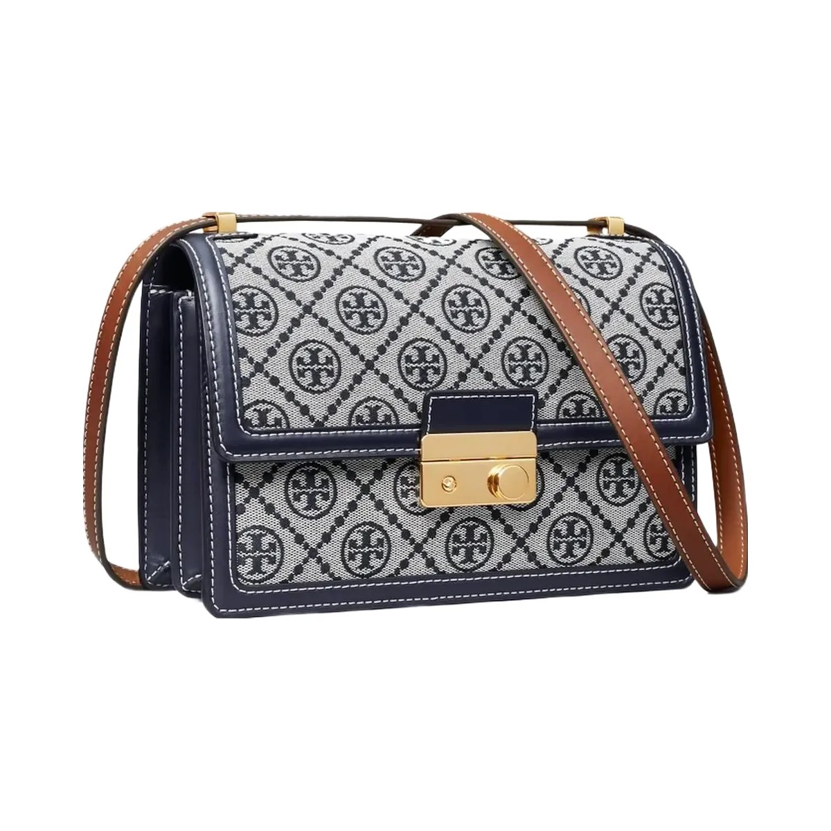 Tory Burch T Monogram Shoulder Bag Tory Navy - HypeFly India View 3