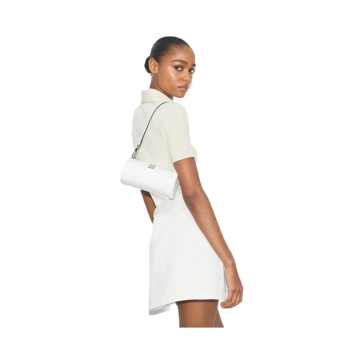Tory Burch Virginia Cylinder Bag White - HypeFly India View 2