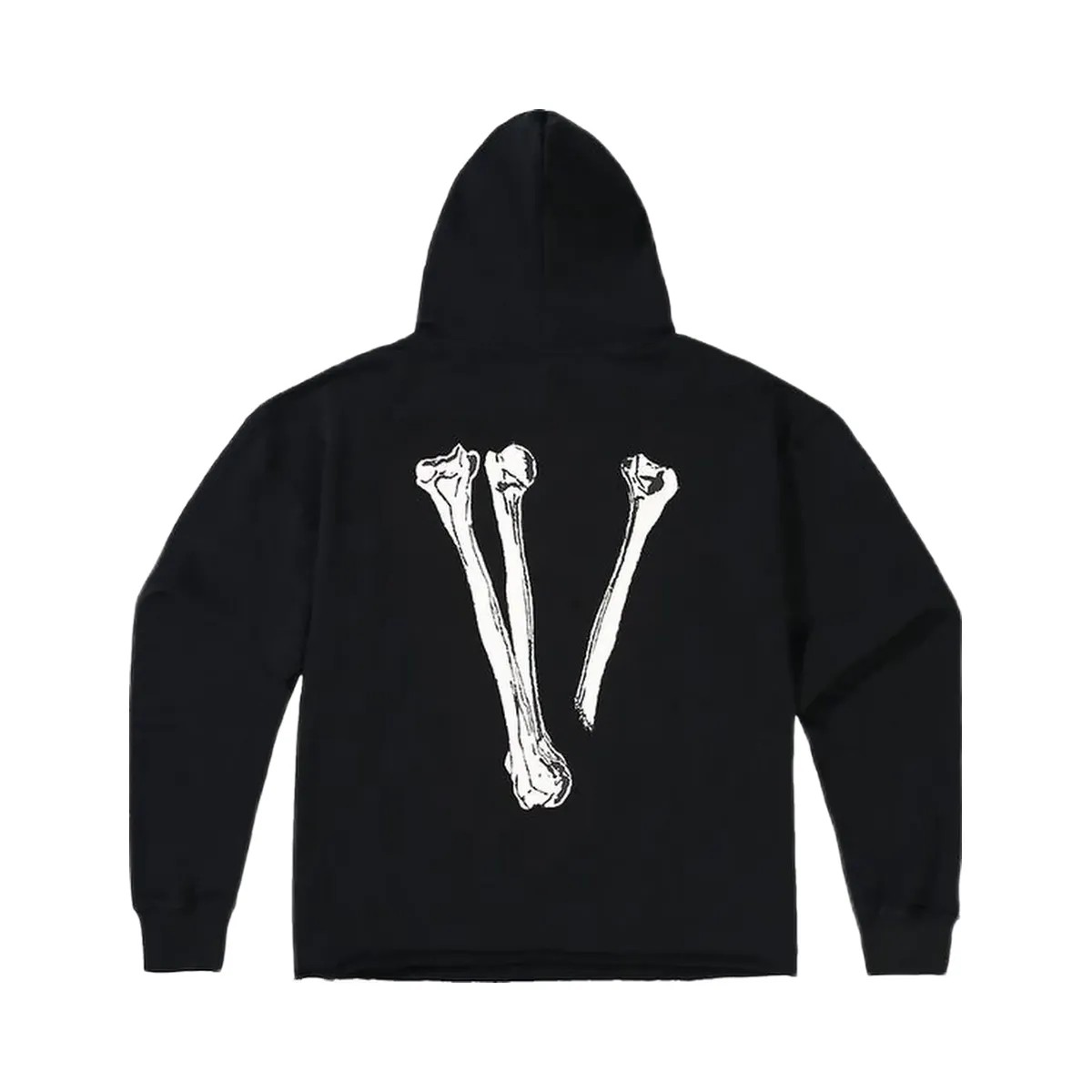 Vlone Bone Printed Hoodie Black - HypeFly India View 1
