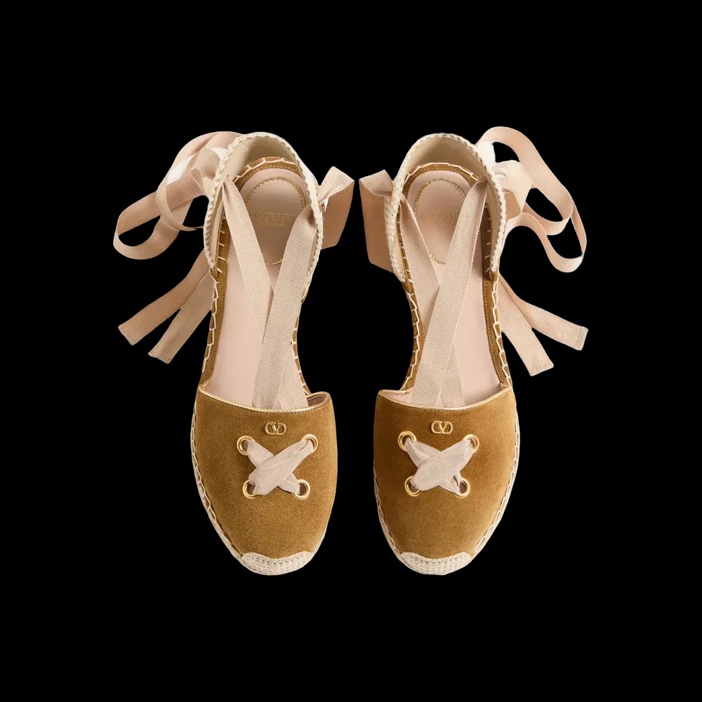 Valentino Resort Wedge In Split Leather 75mm Havana Beige - HypeFly India View 2