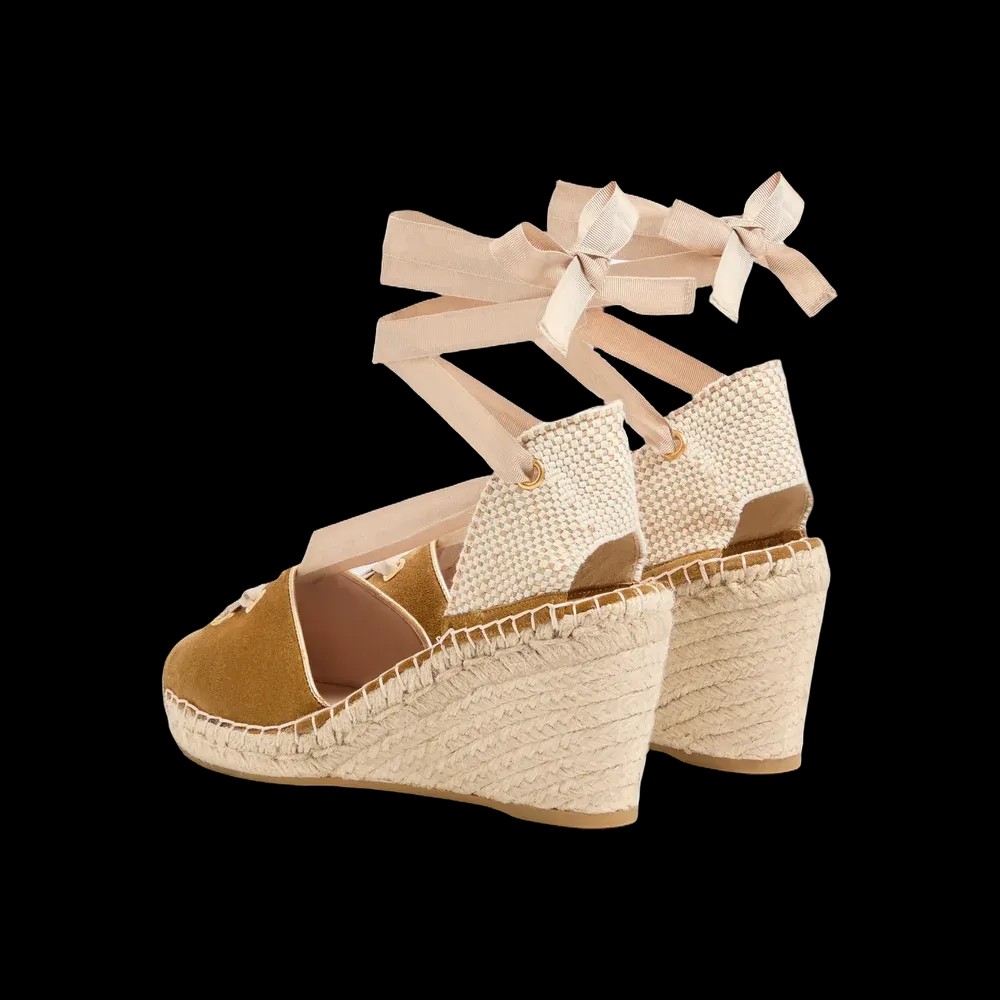 Valentino Resort Wedge In Split Leather 75mm Havana Beige - HypeFly India View 5